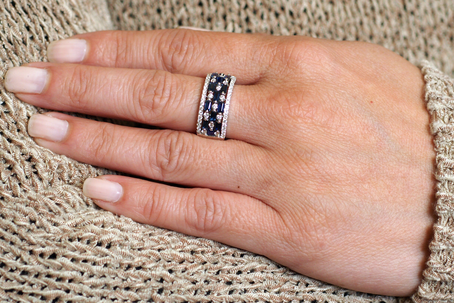 The Bridgette Baguette Sapphire Ring