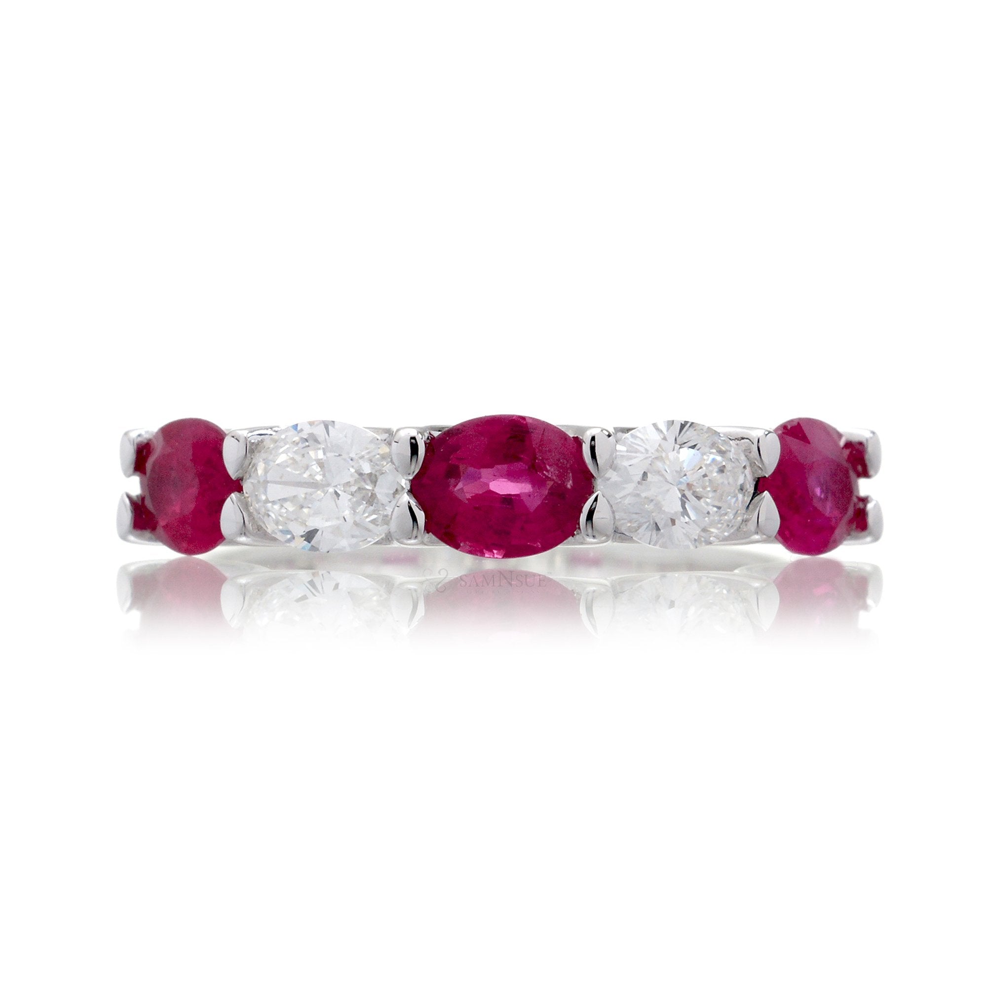 The Ursula Oval Ruby Band (Five Stone)