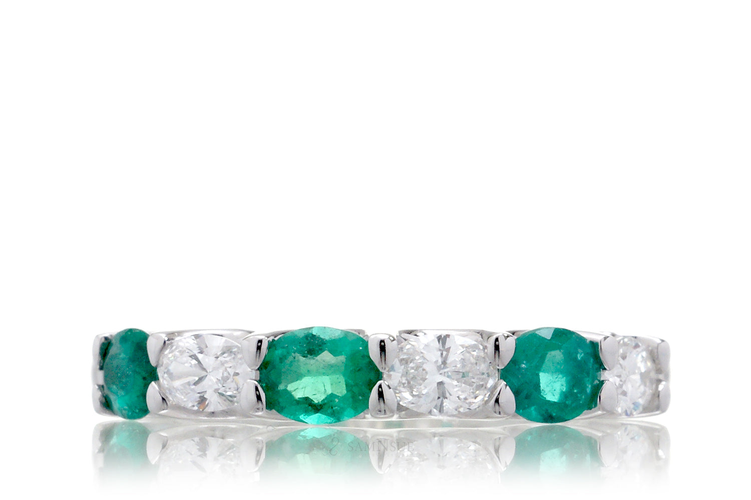 The Ursula Oval Emerald Band (Six Stone)