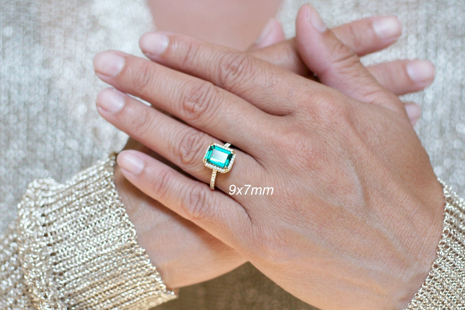 2.70ct Emerald Cut Diamond Halo Engagement Ring | Lauren B Jewelry