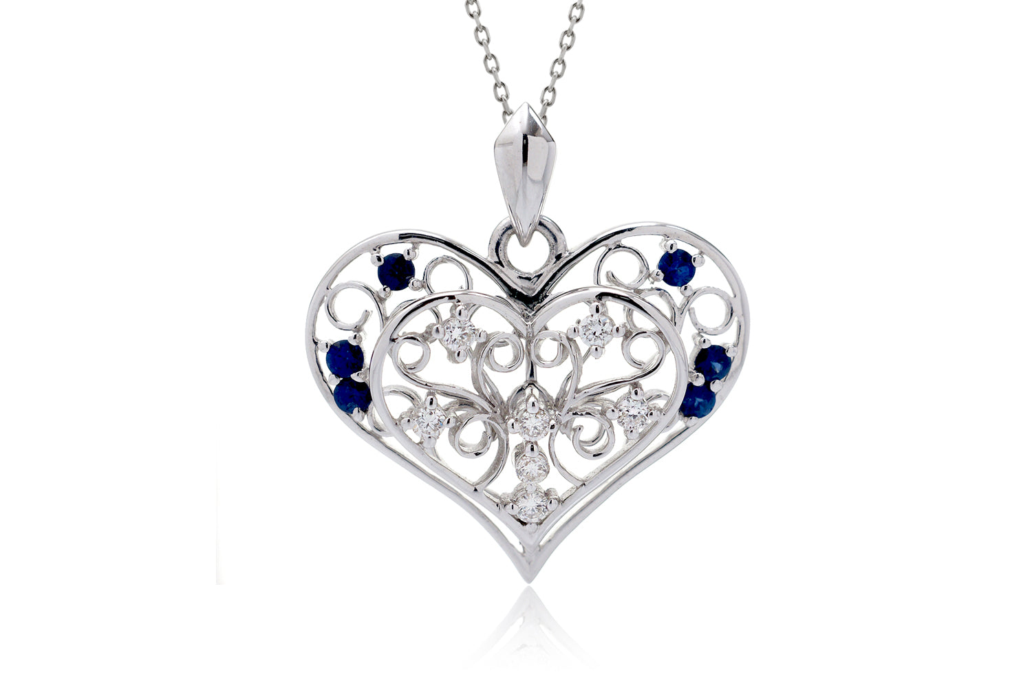 The Bessie Sapphire Heart Pendant
