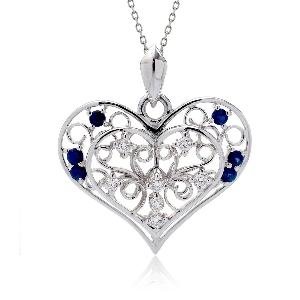 The Bessie Sapphire Heart Pendant