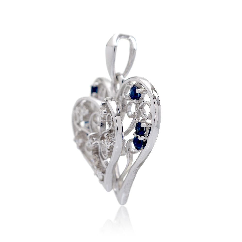 The Bessie Sapphire Heart Pendant