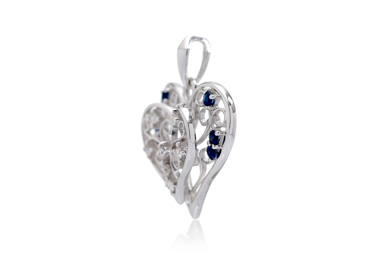 The Bessie Sapphire Heart Pendant