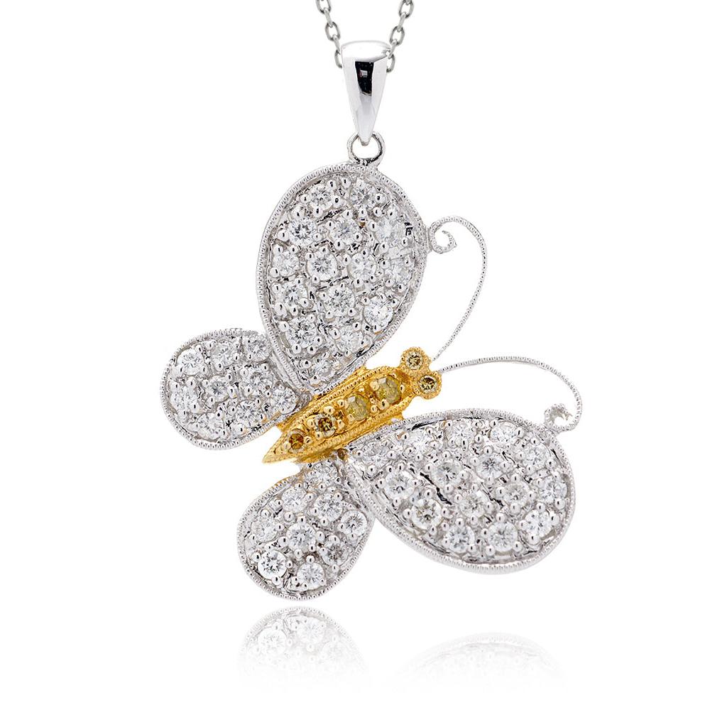 The Large Pavé Diamond Butterfly Pendant