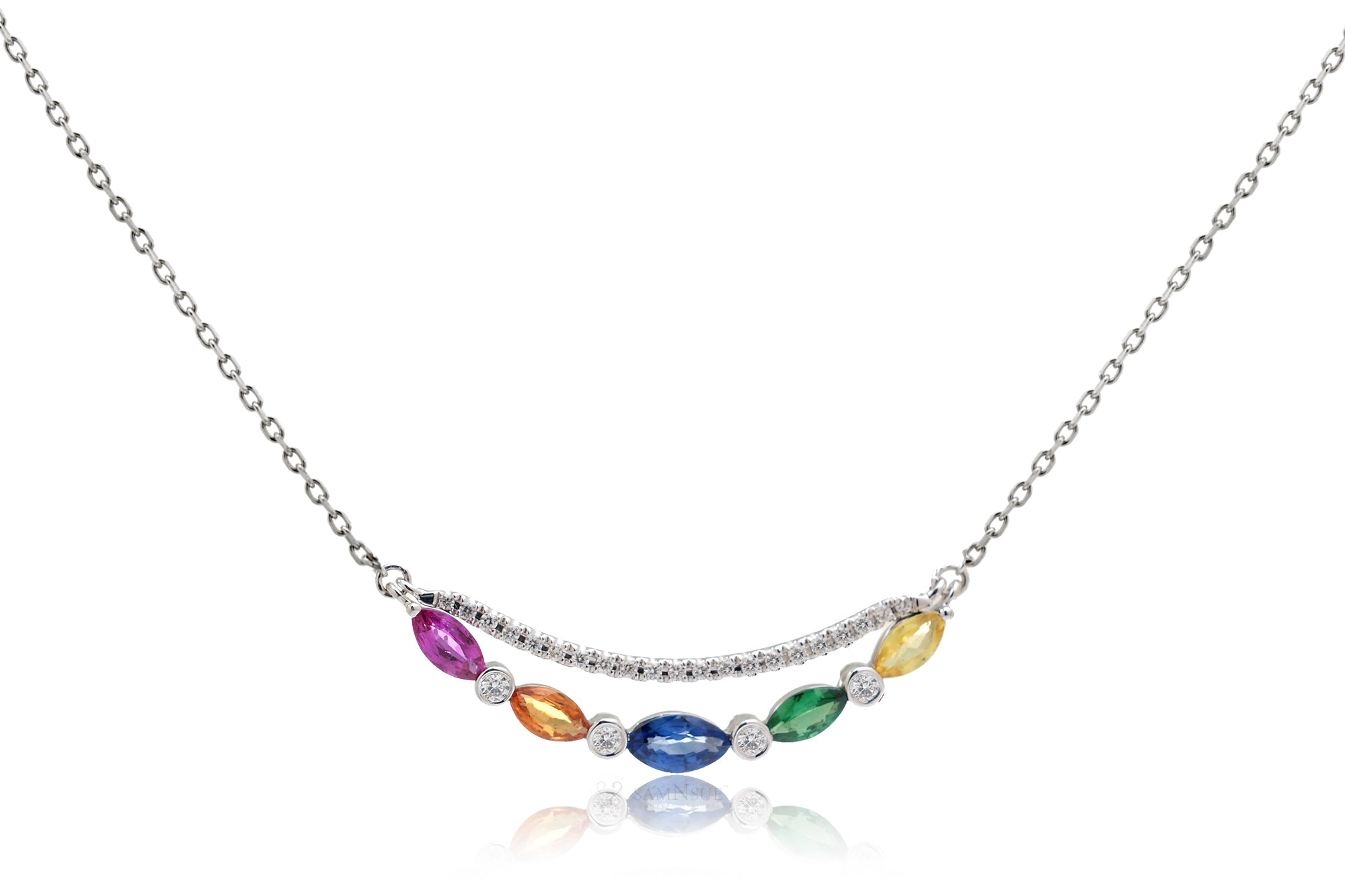 The Five Marquise Stone Bar Necklace