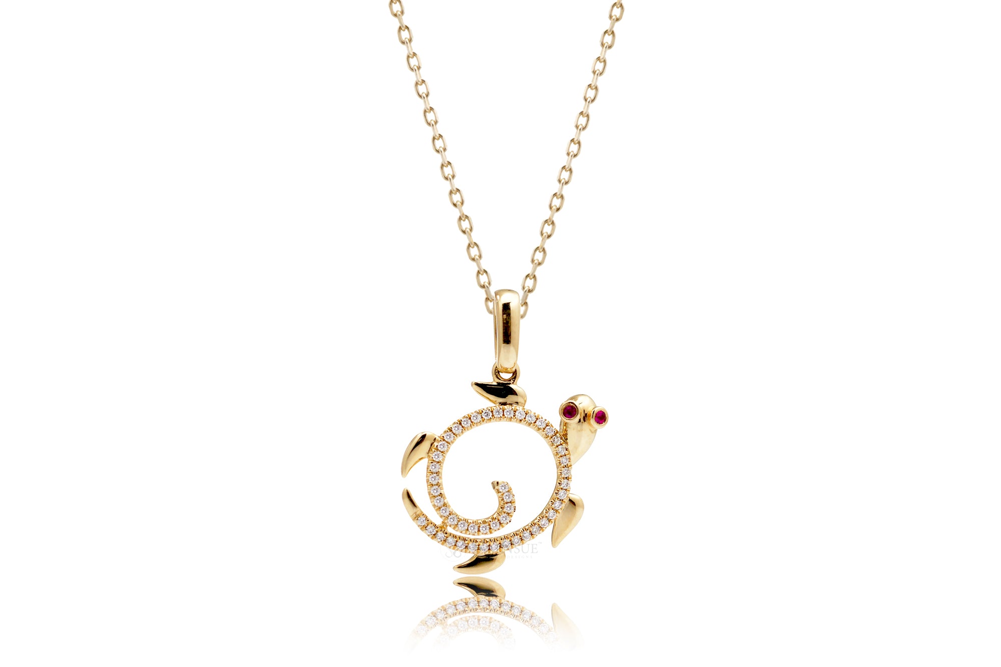 The Turtle Swirl Diamond Pendant