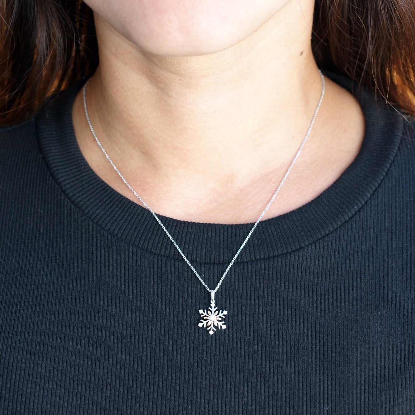 The Petals Snowflake Diamond Pendant