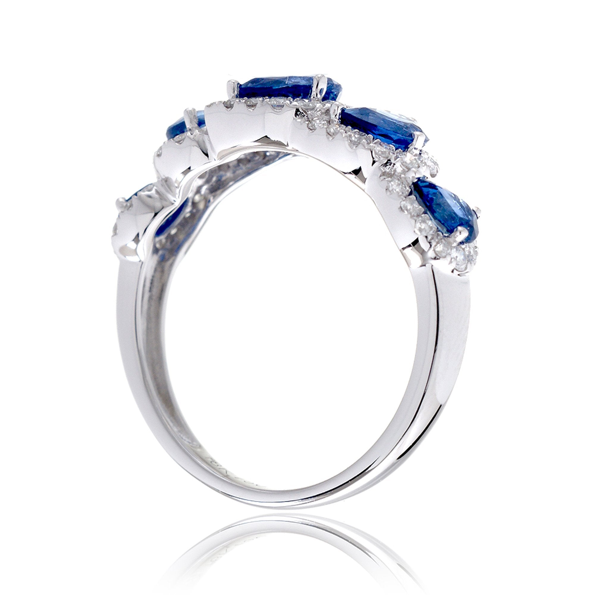 The Betty Pear Sapphire & Diamond Halo Band