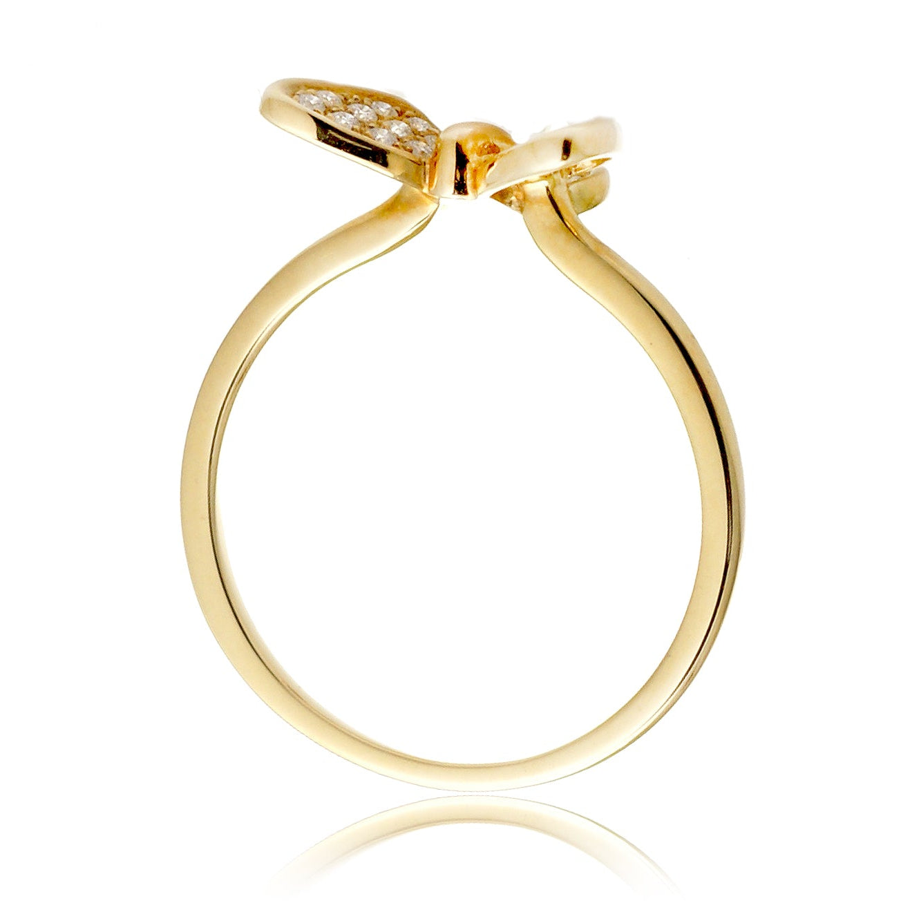 The Petite Pavé Diamond Butterfly Ring