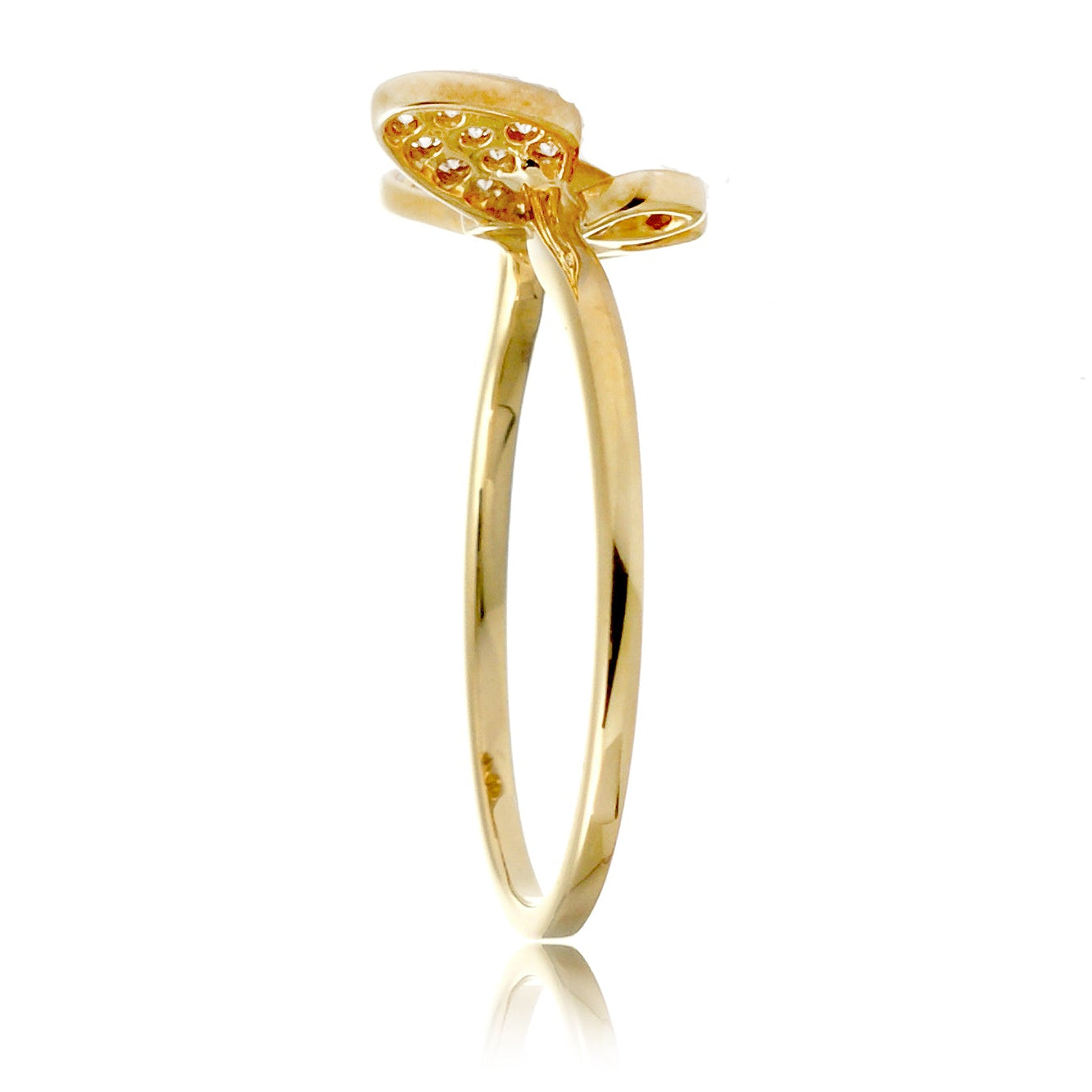 The Petite Pavé Diamond Butterfly Ring