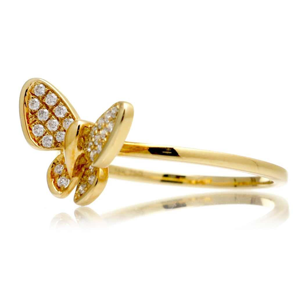 The Petite Pavé Diamond Butterfly Ring