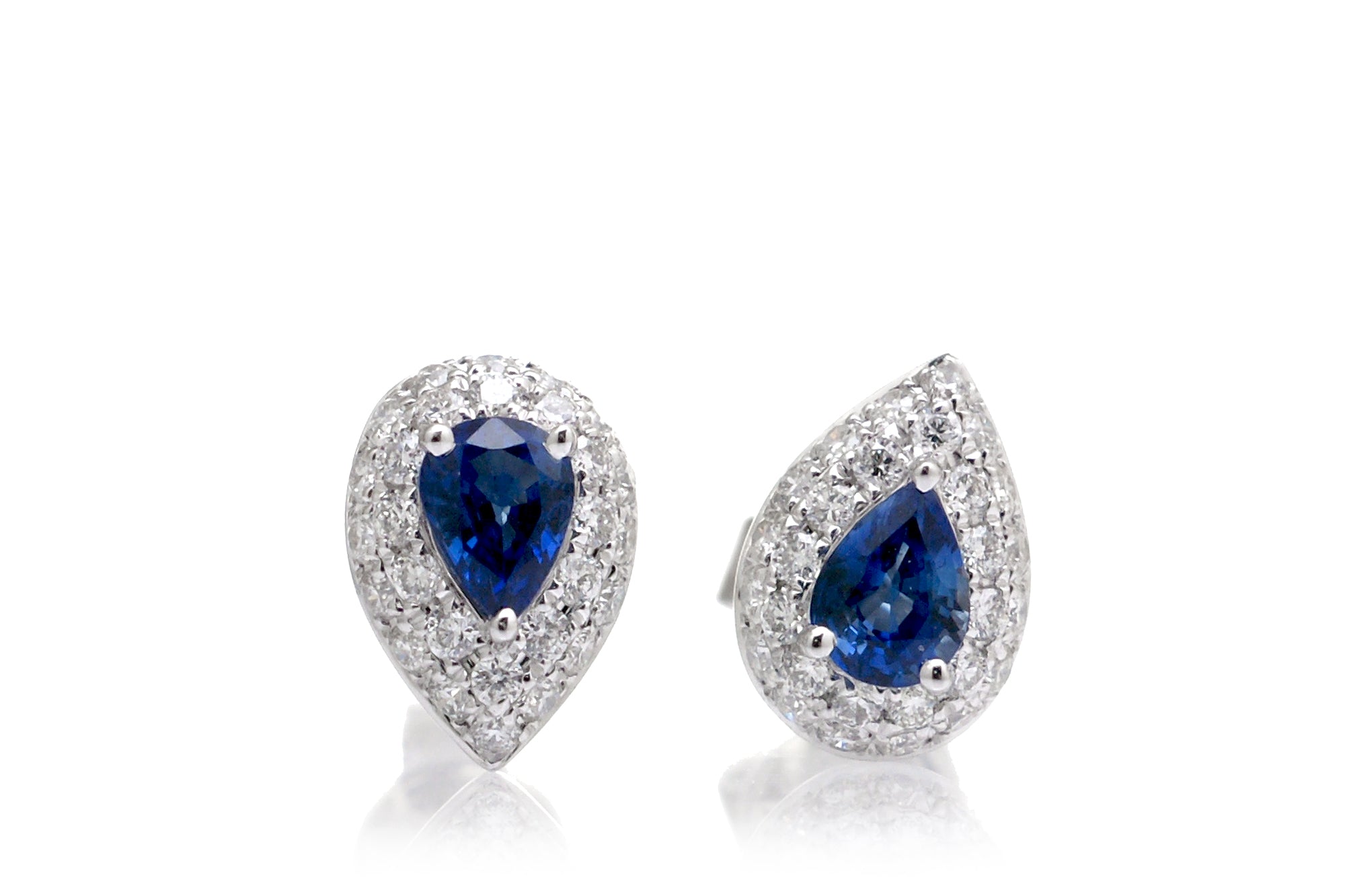 The Ophelia Pear Sapphire Pave Earrings