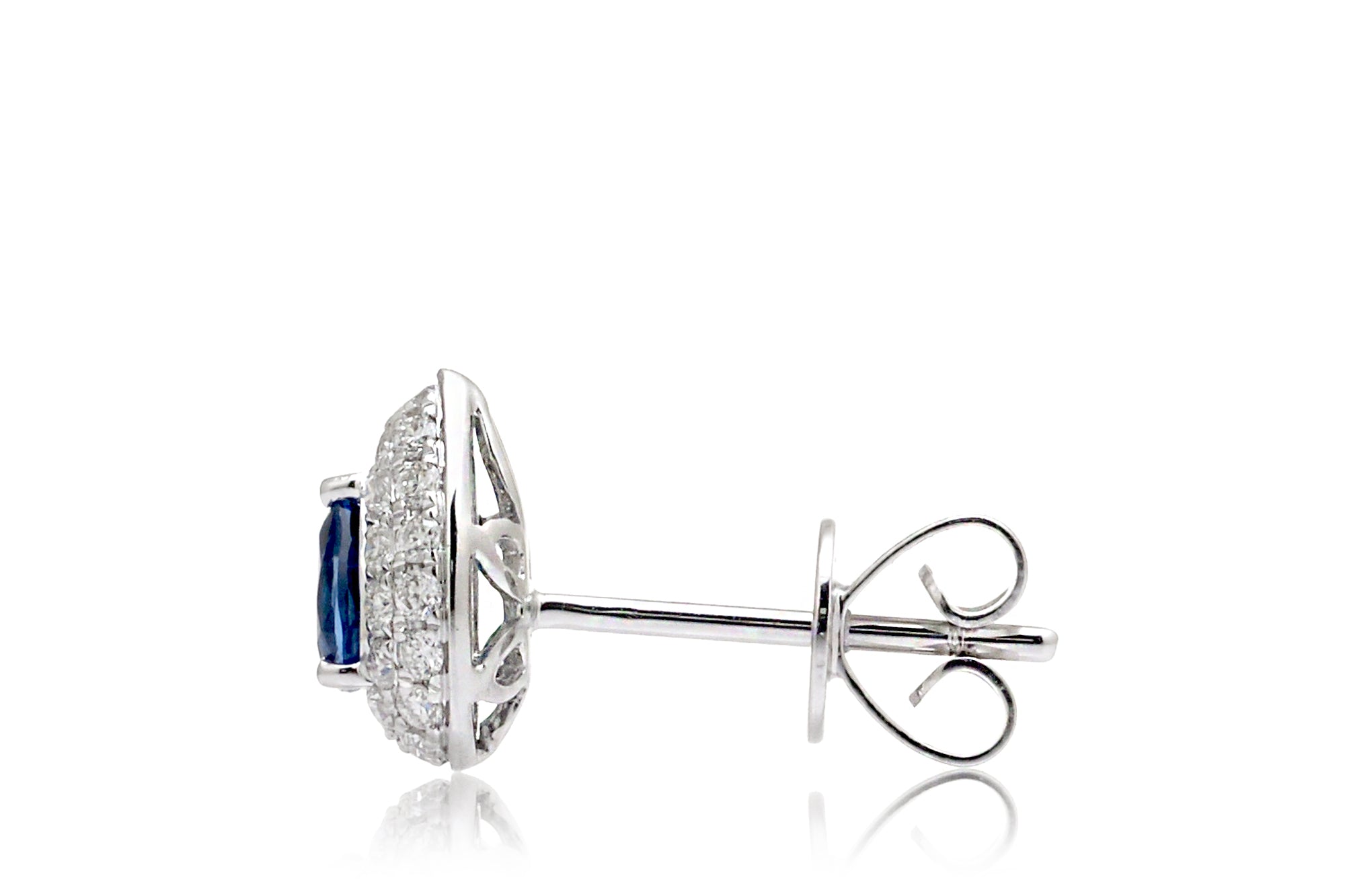 The Ophelia Pear Sapphire Pave Earrings