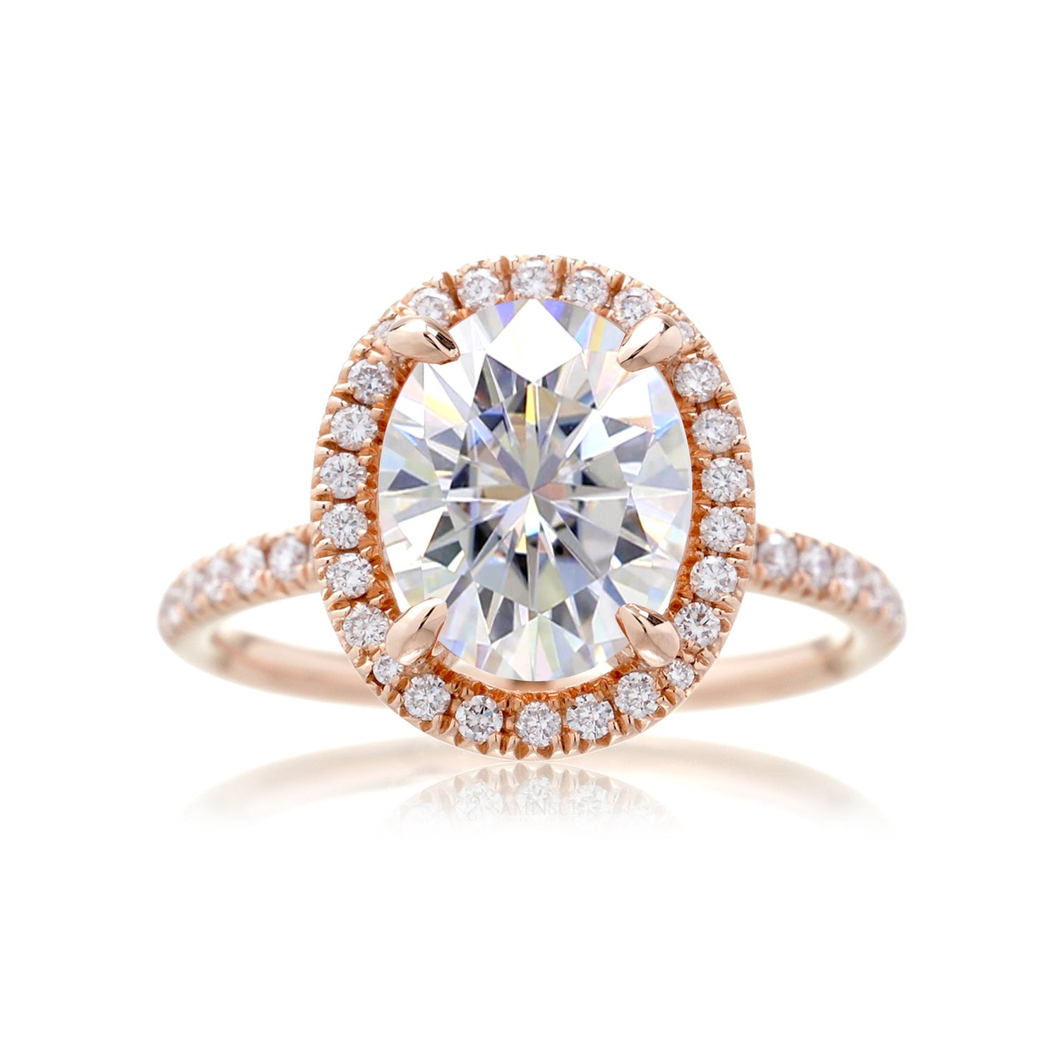The Drenched Oval Moissanite Ring