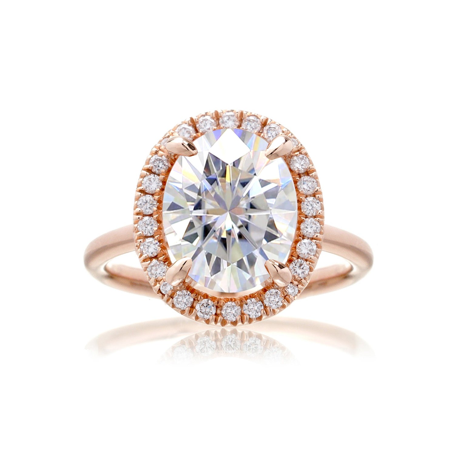 The Drenched Oval Moissanite Ring