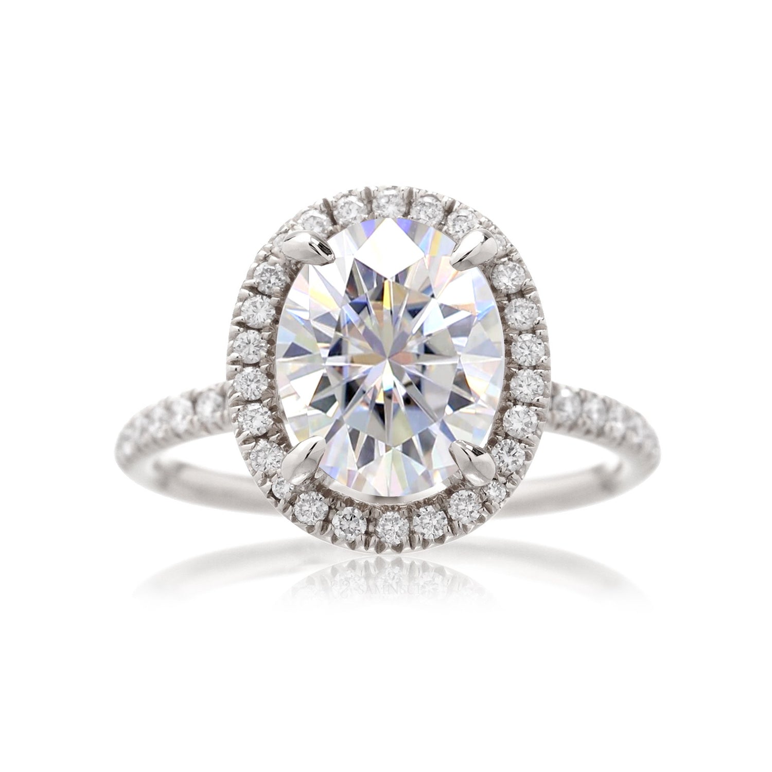 The Drenched Oval Moissanite Ring