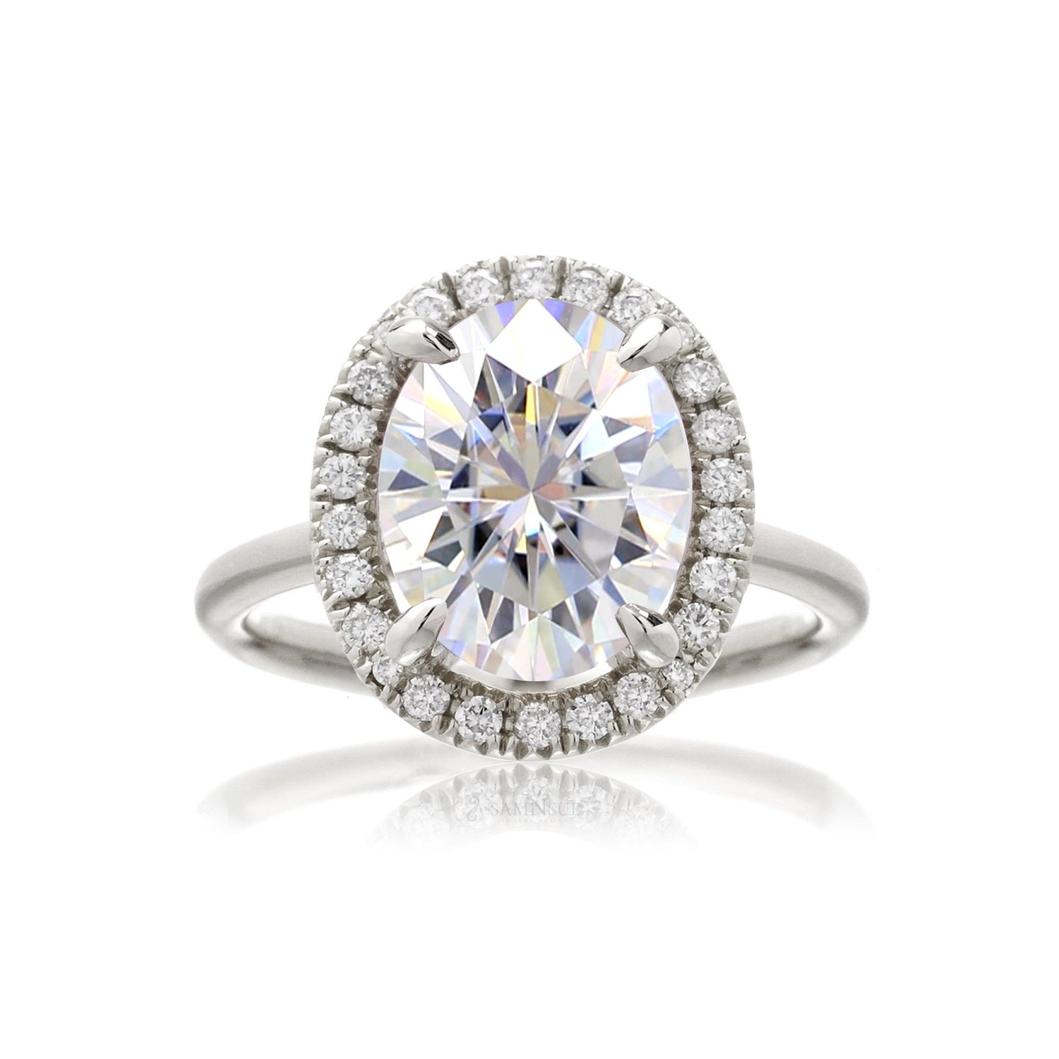 The Drenched Oval Moissanite Ring