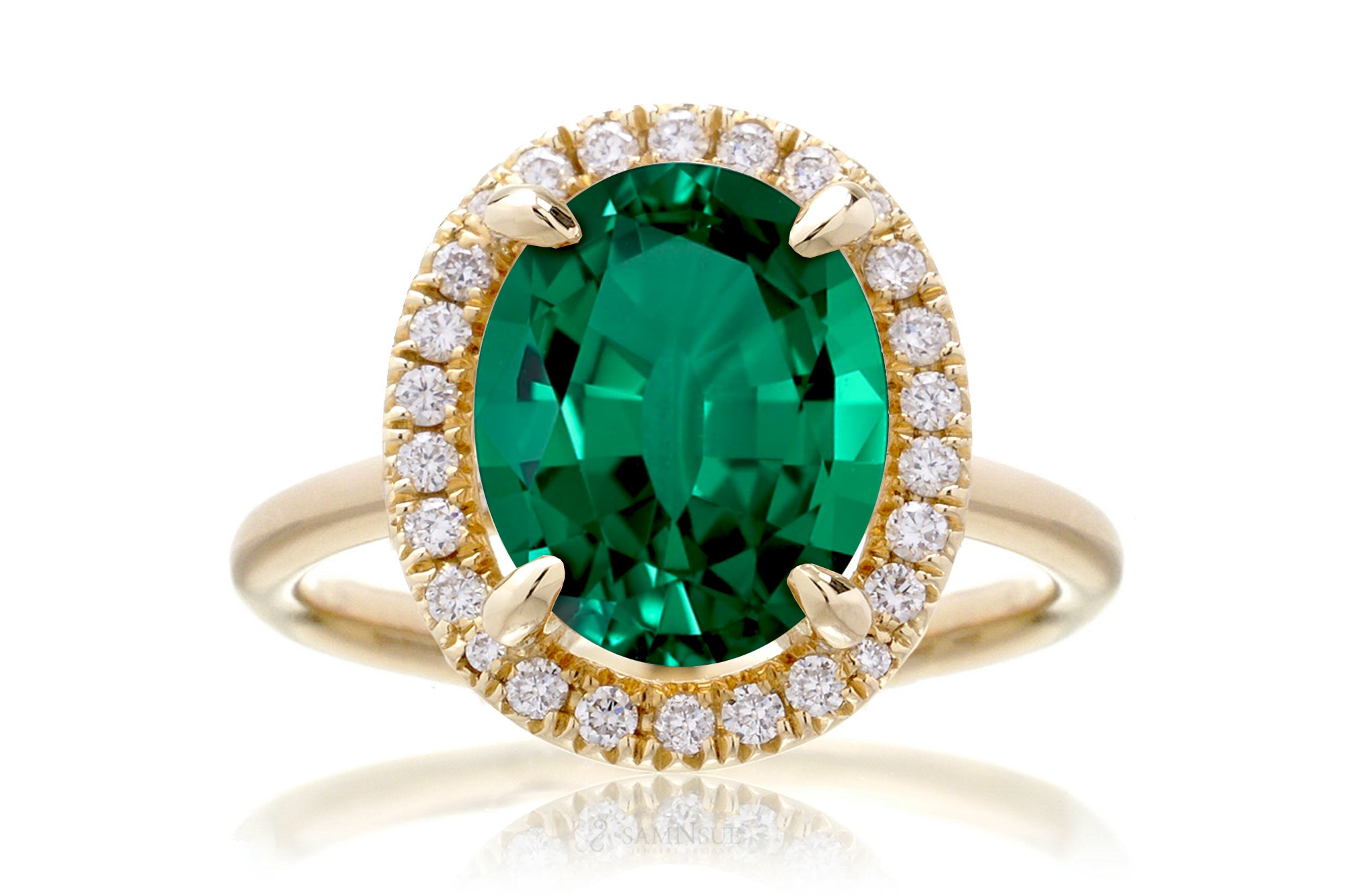 The Drenched Oval Lab-Grown Emerald