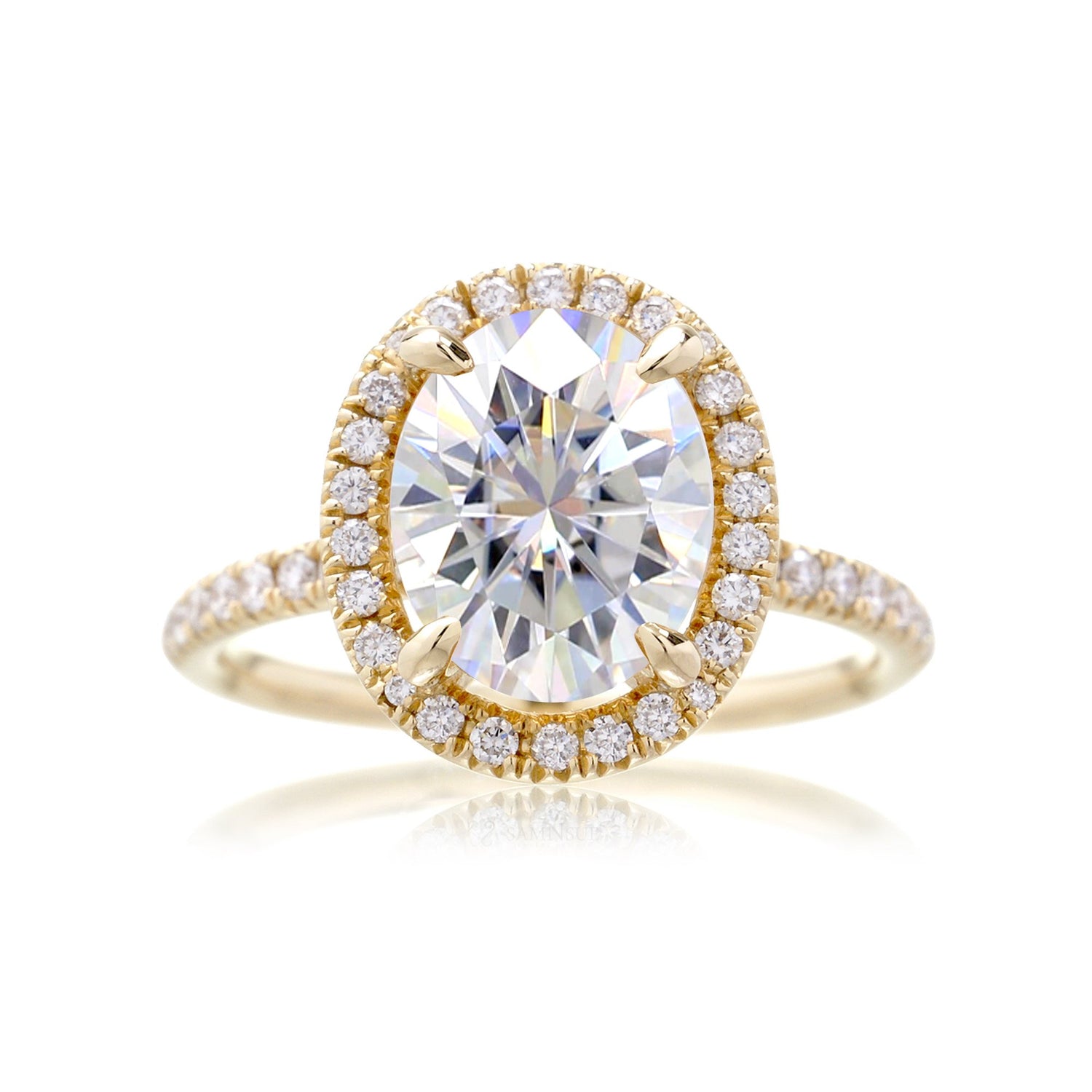 The Drenched Oval Moissanite Ring