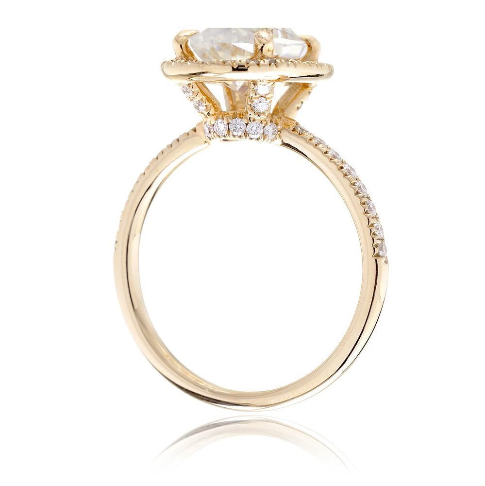 The Drenched Oval Moissanite Ring