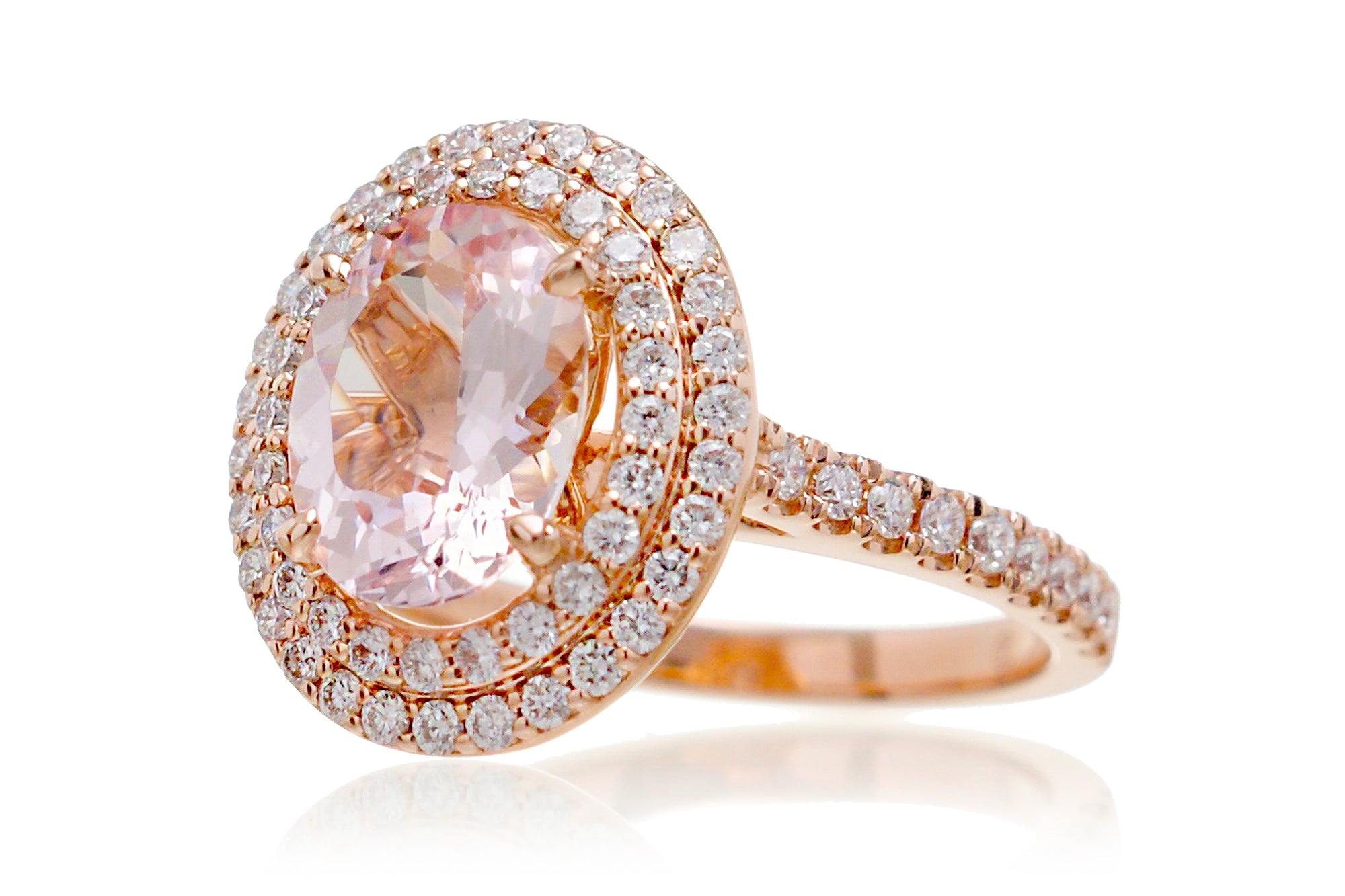 The Steffy Double Halo Oval Morganite