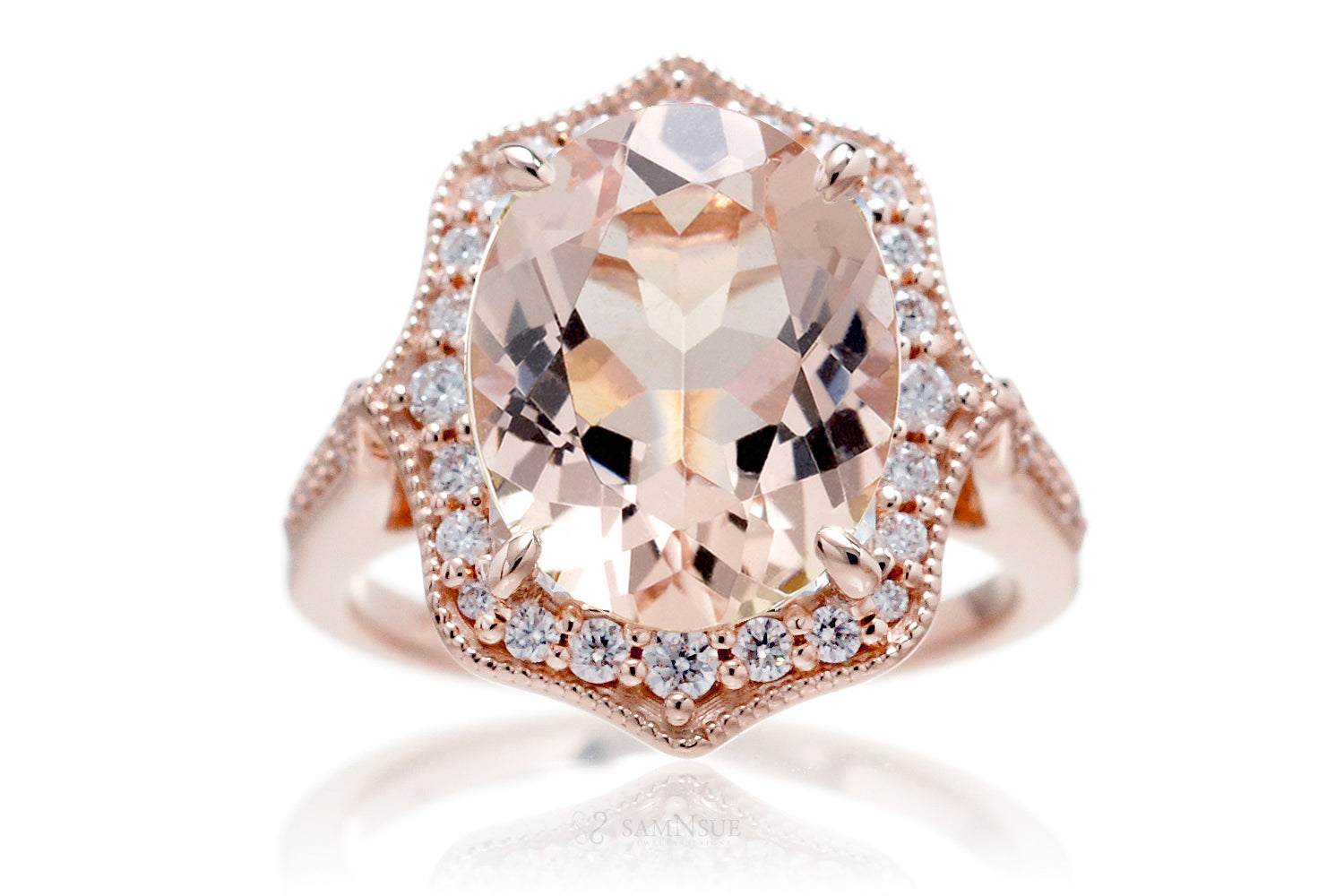The Genevieve Oval Morganite Ring