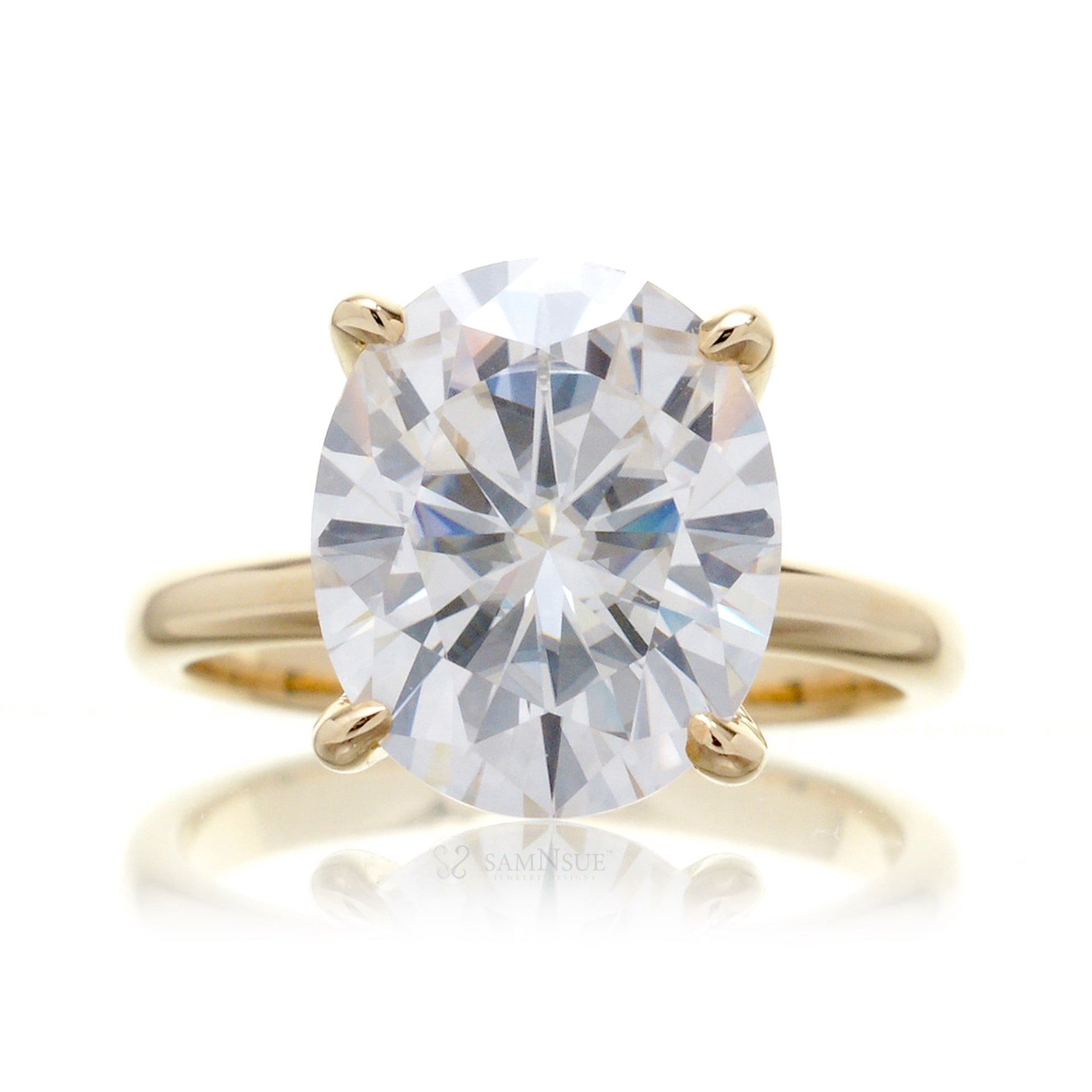2 Carat Sunflower Real Moissanite Engagement Rings For Women