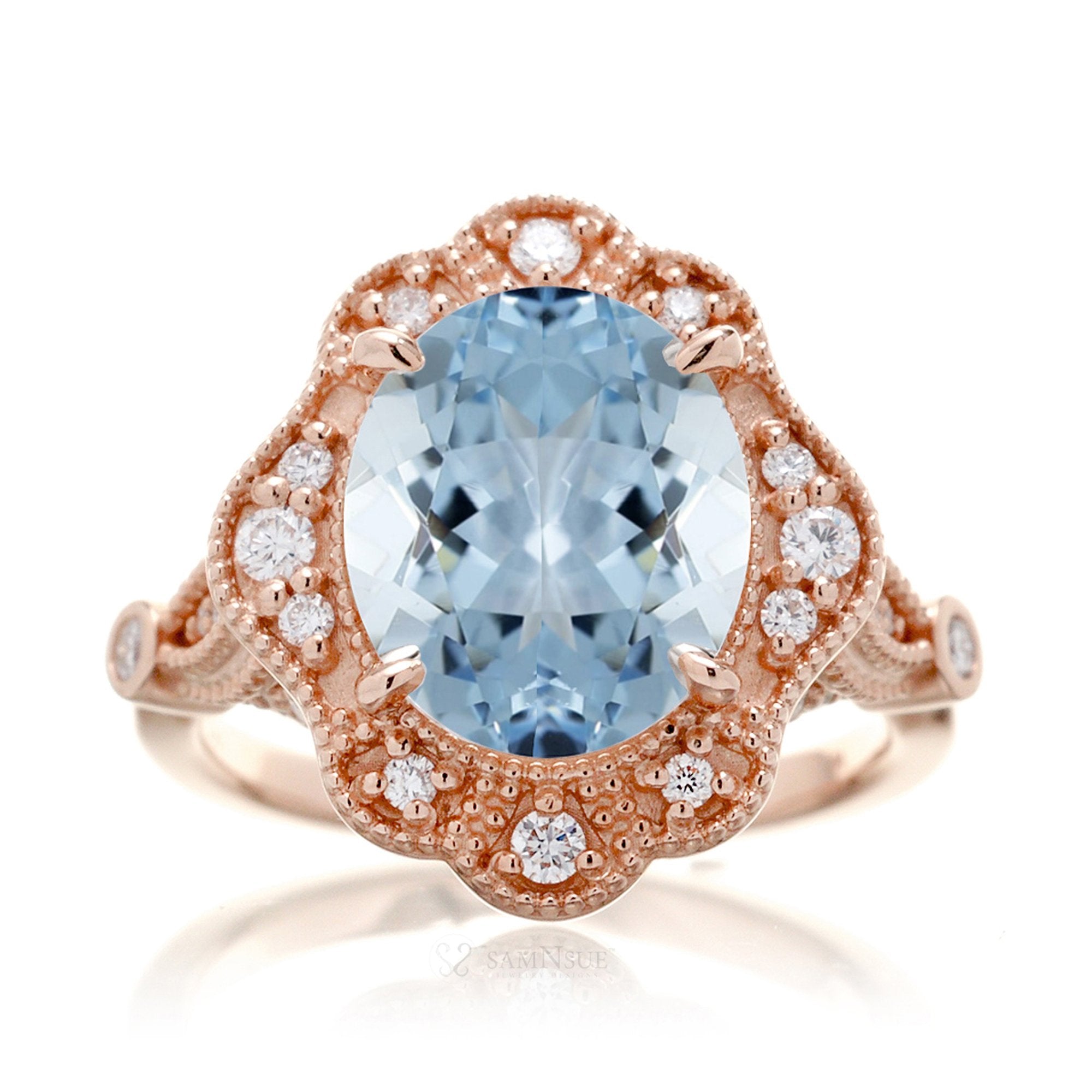 The Victoria Oval Cut Aquamarine Ring