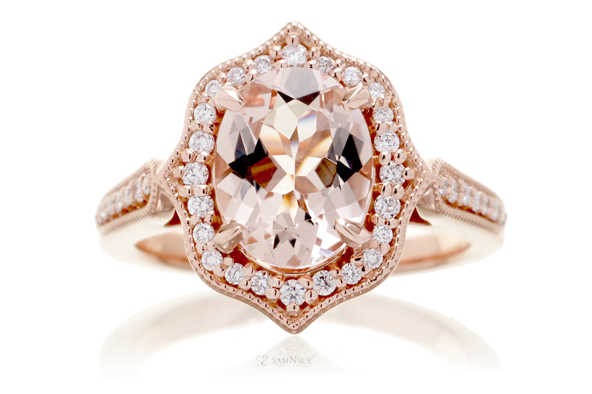 The Genevieve Oval Morganite Ring