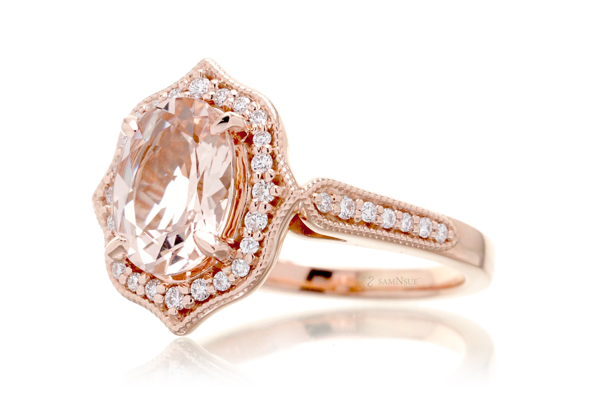 The Genevieve Oval Morganite Ring