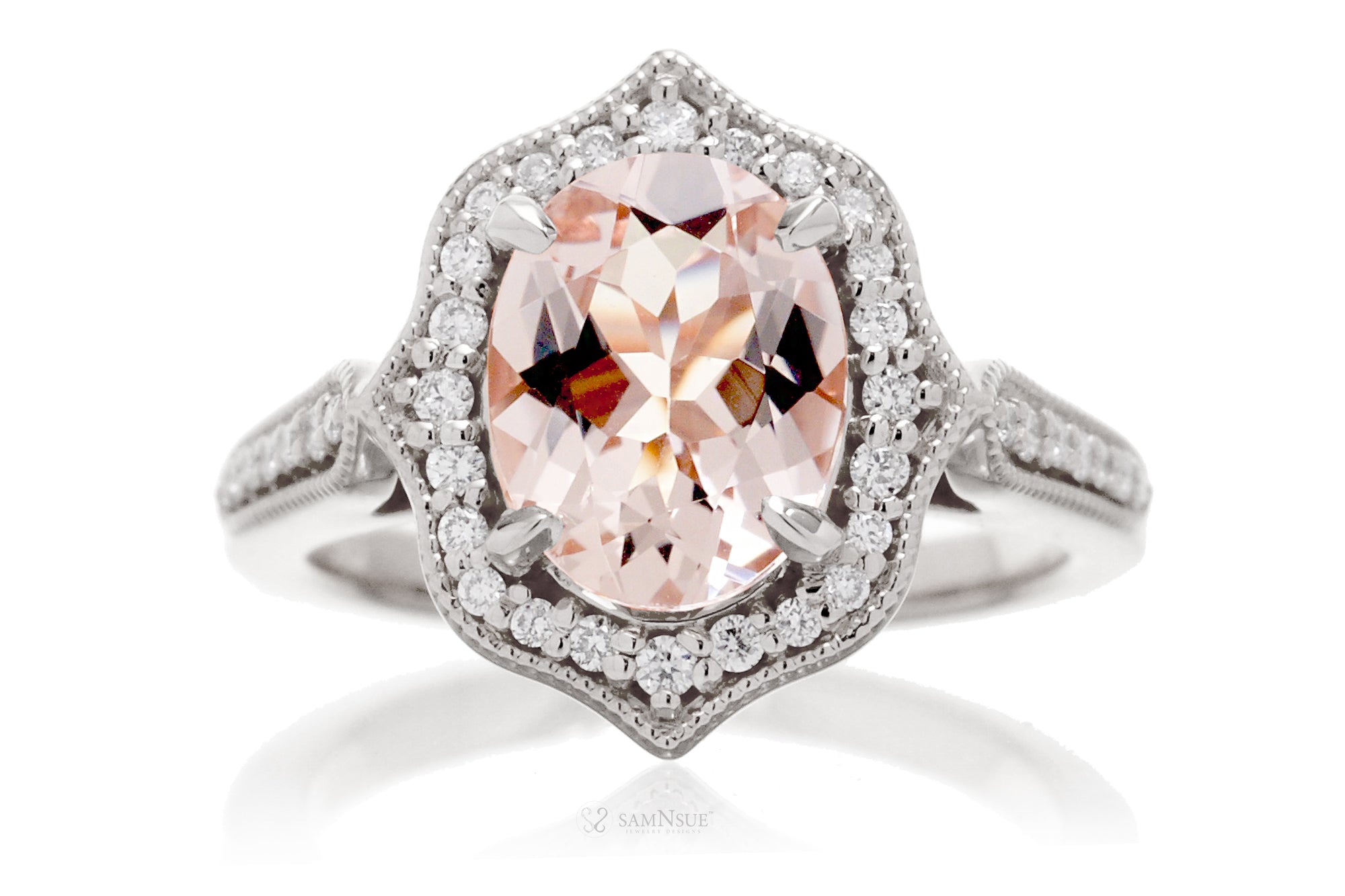 The Genevieve Oval Morganite Ring