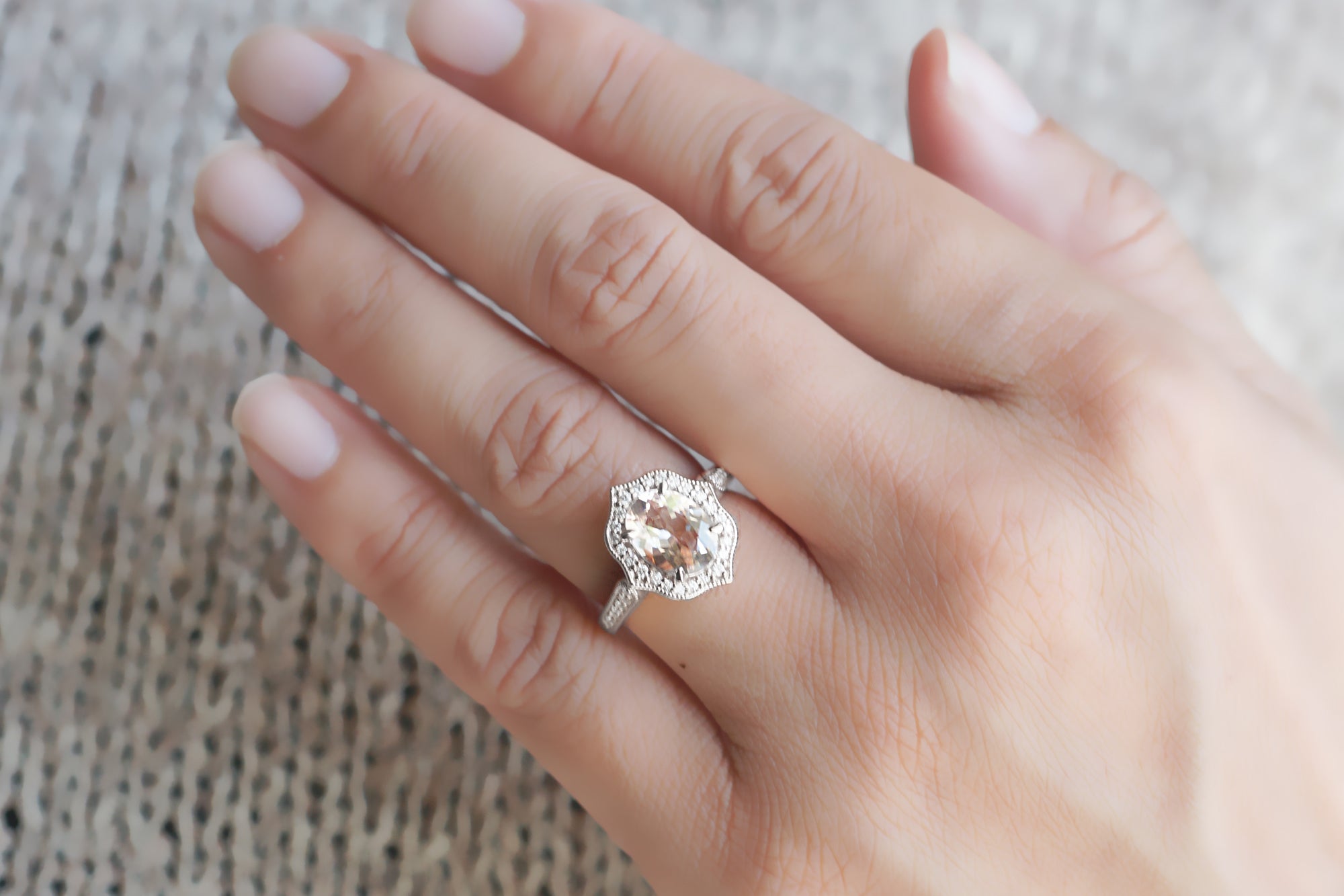 The Genevieve Oval Morganite Ring