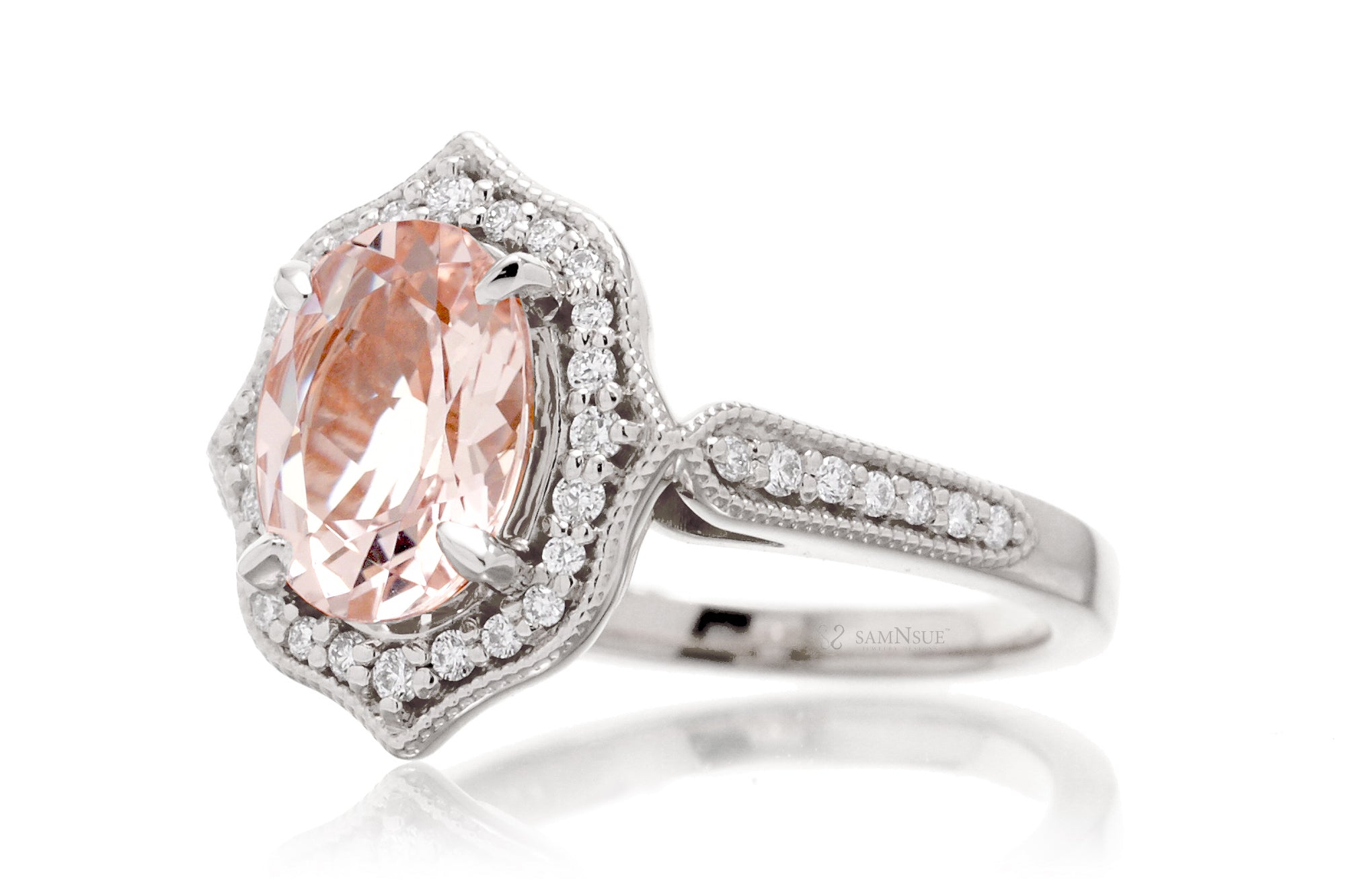 The Genevieve Oval Morganite Ring