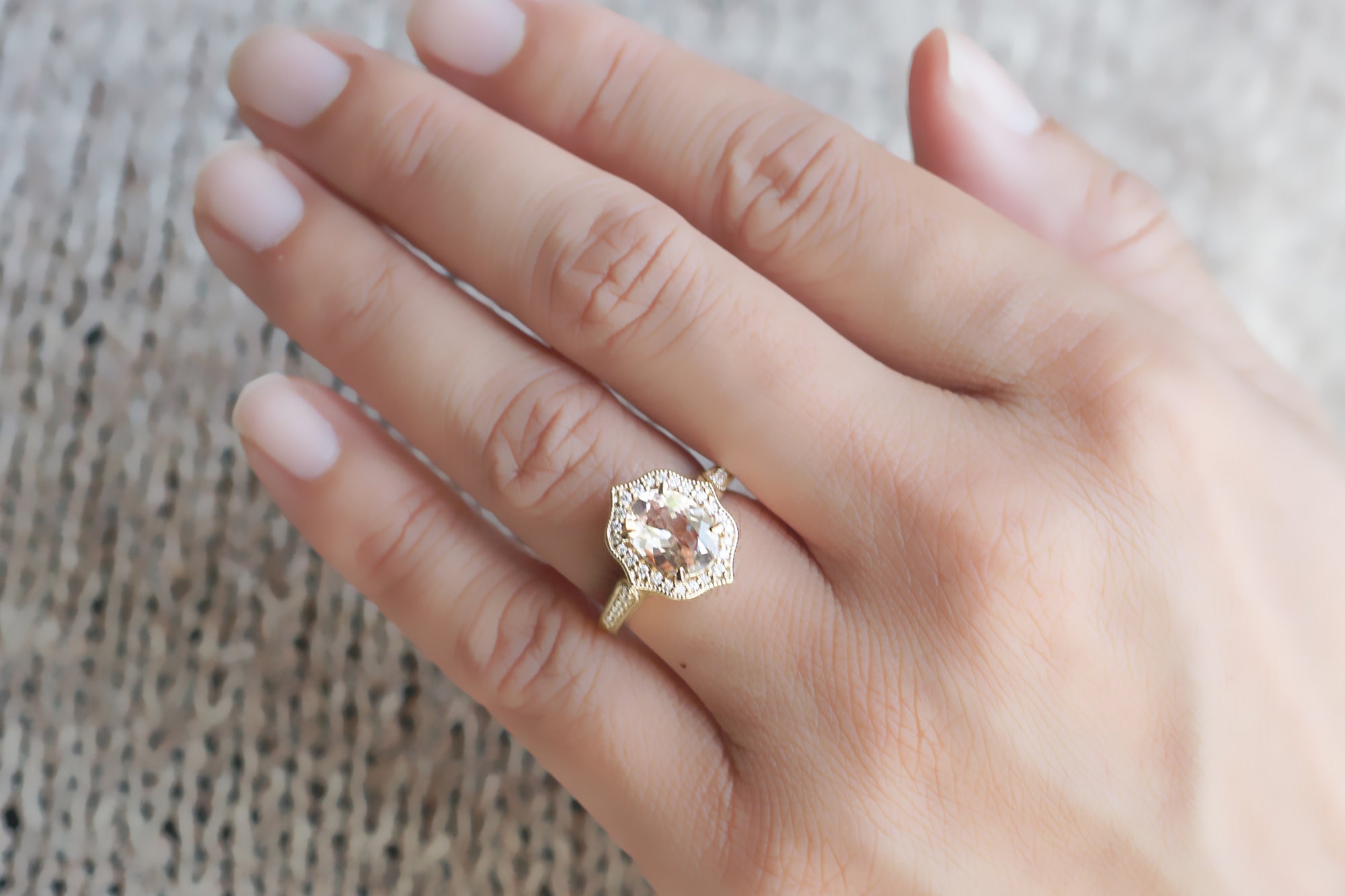 The Genevieve Oval Morganite Ring