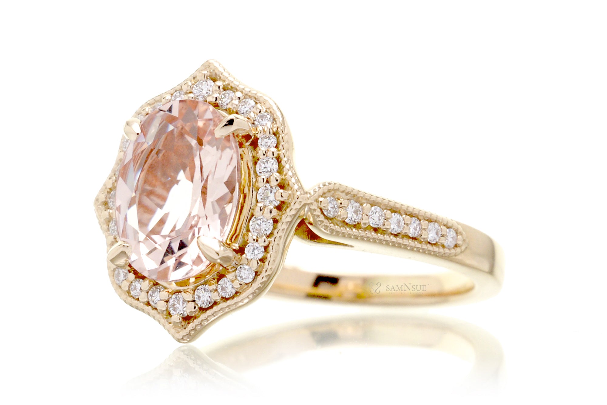 The Genevieve Oval Morganite Ring