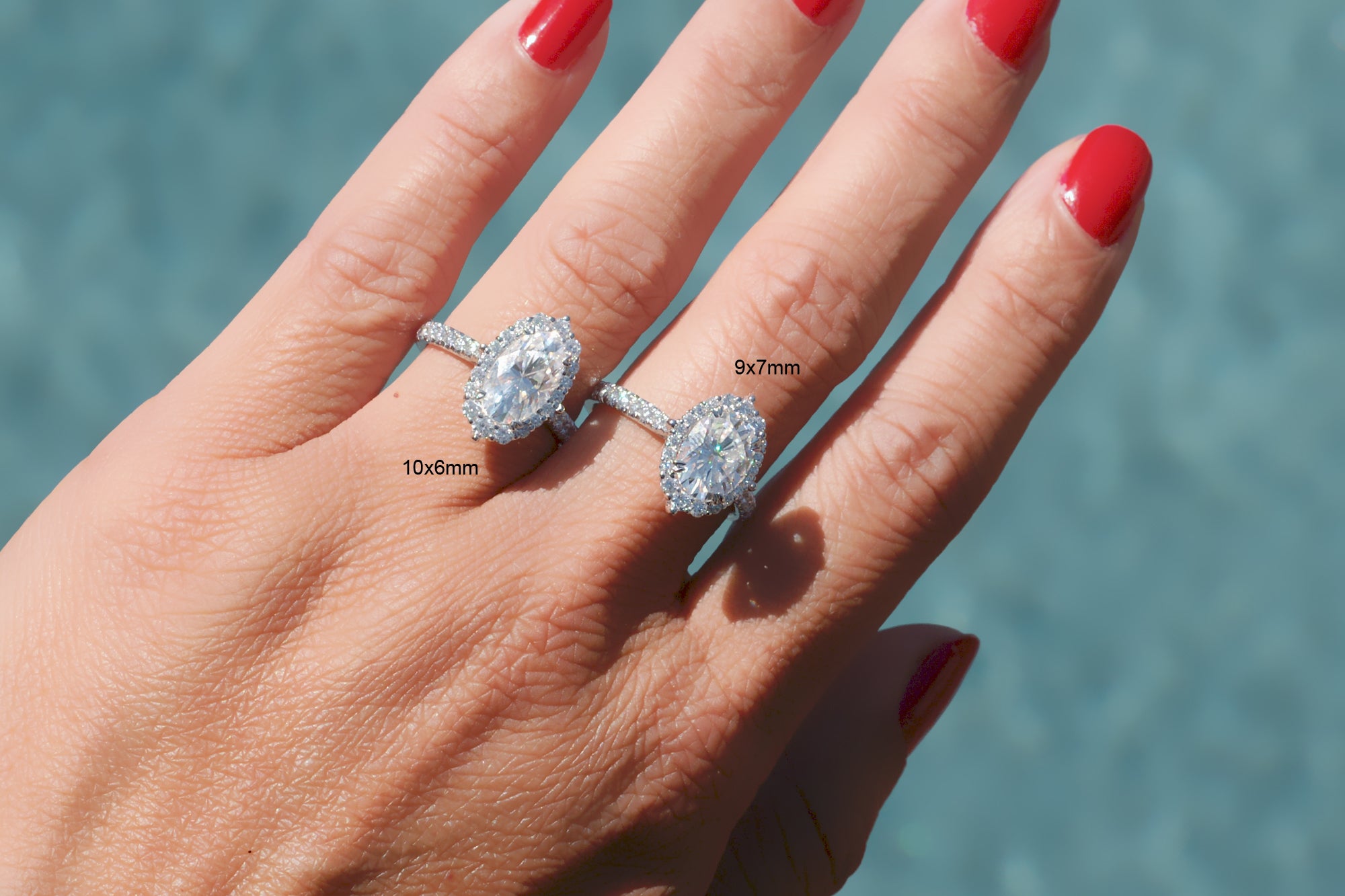 Oval Moissanite Engagement Ring - The Haley In White Gold | Platinum