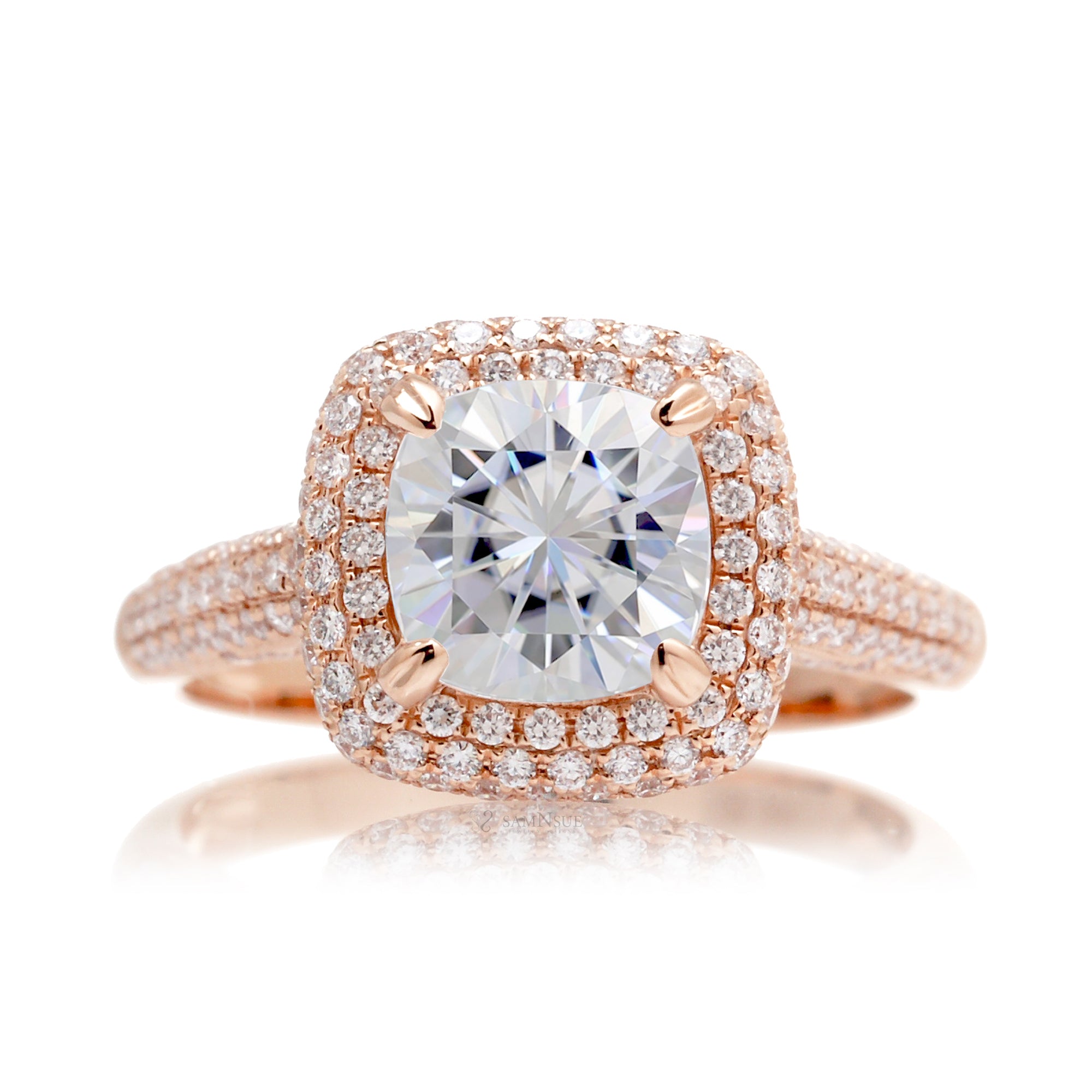 The Pamela Cushion Moissanite Ring