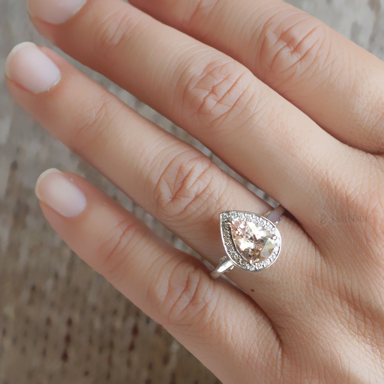 The Carla Pear Morganite Ring
