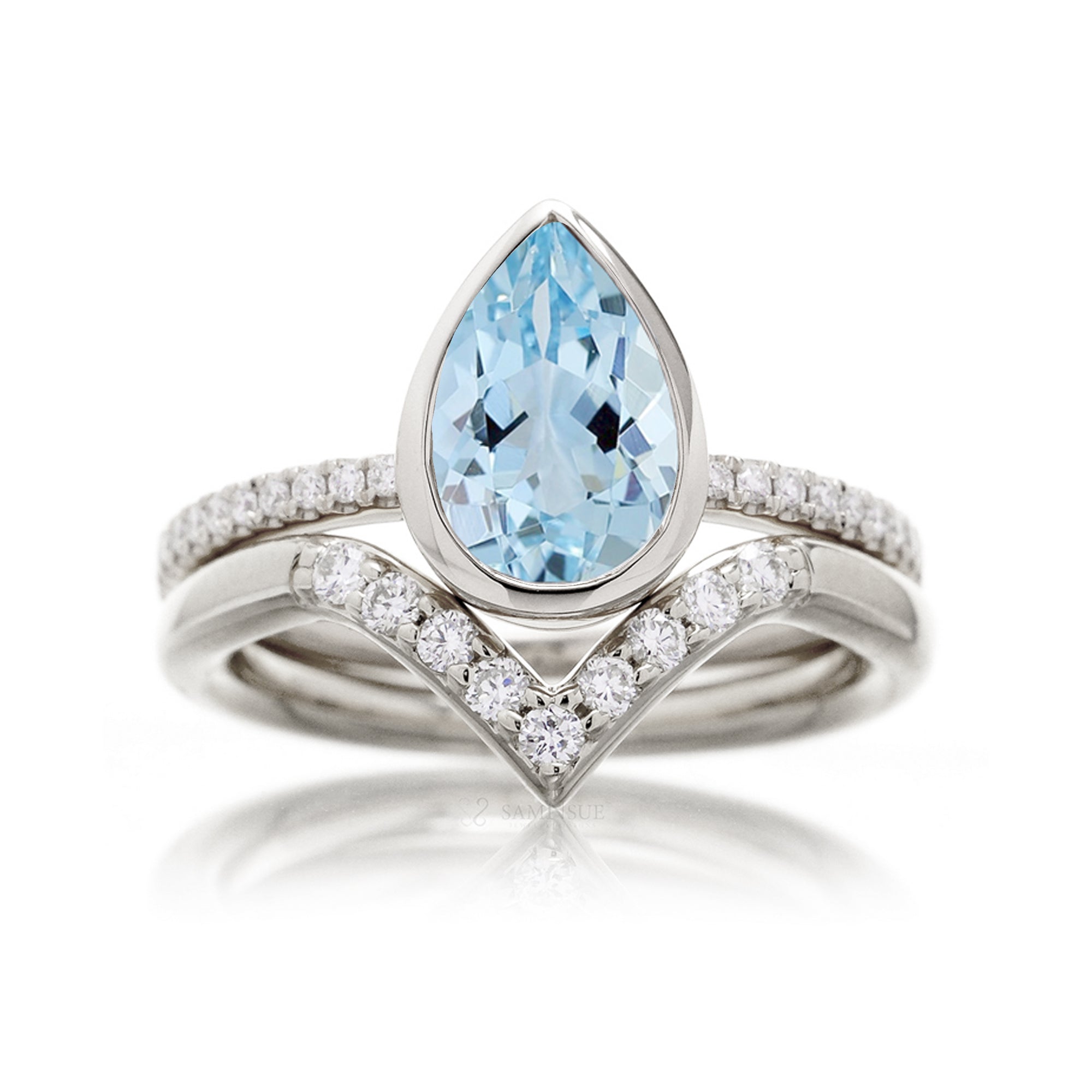 The Beverly Pear Aquamarine