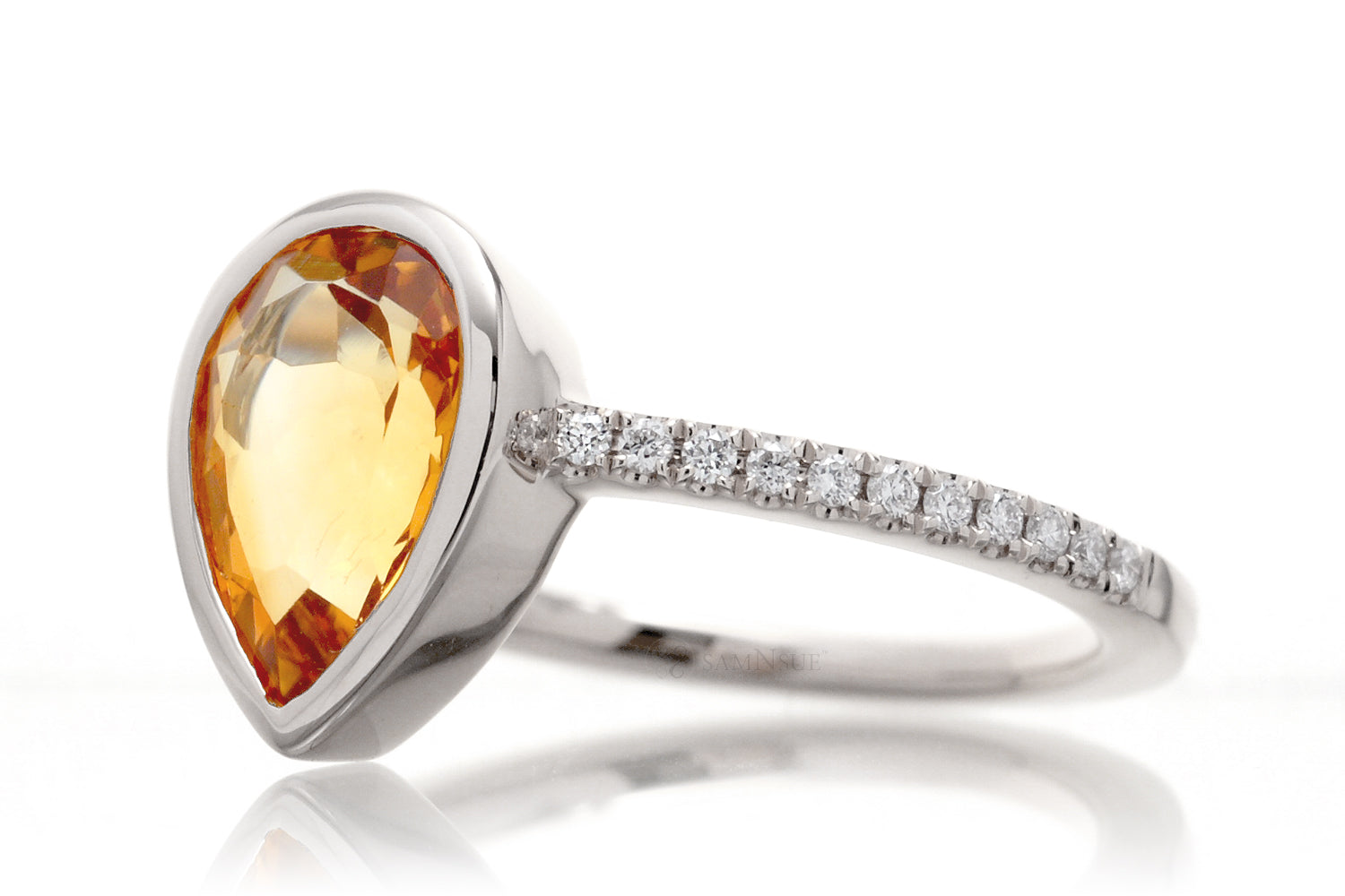 The Beverly Pear Citrine Ring