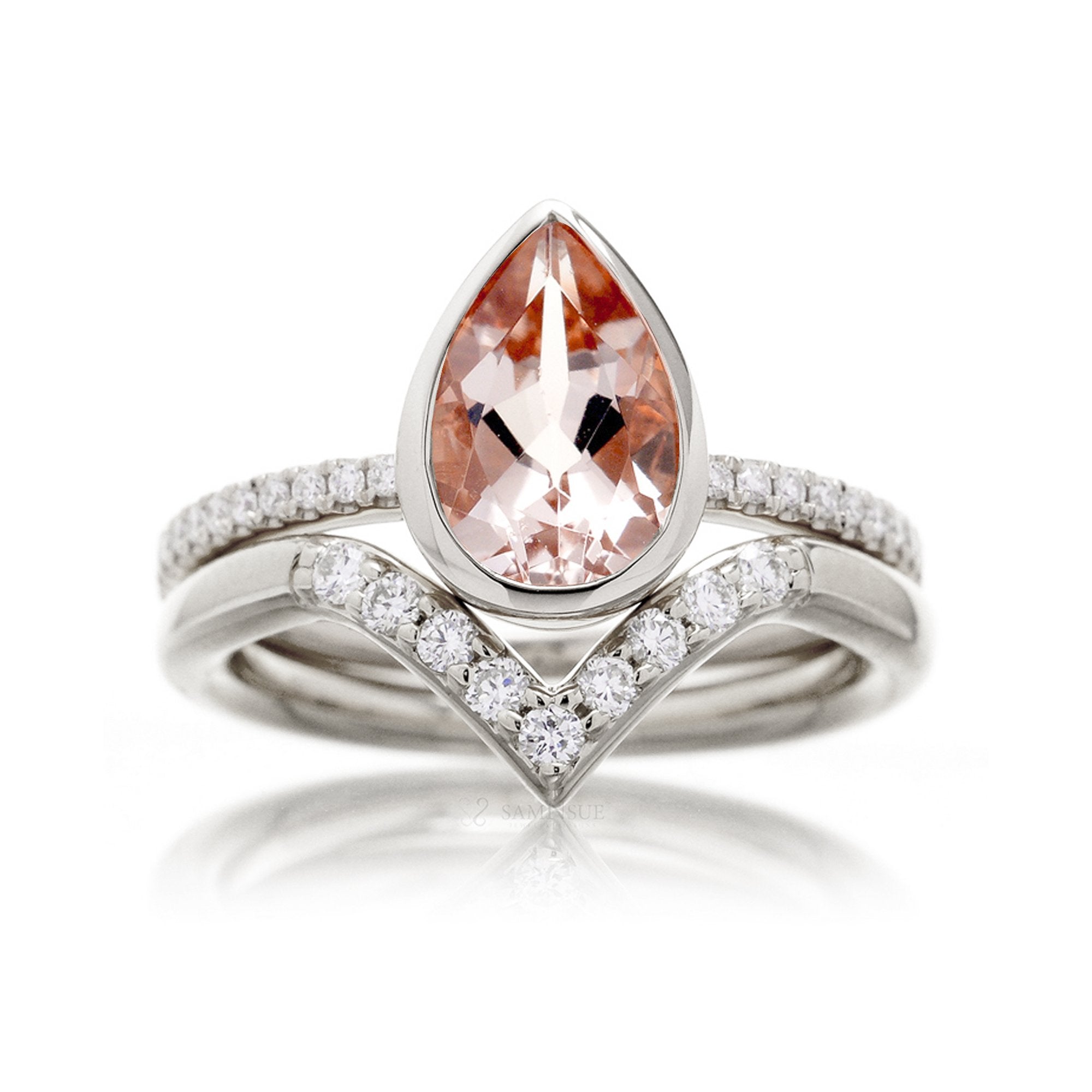 The Beverly Pear Morganite Ring