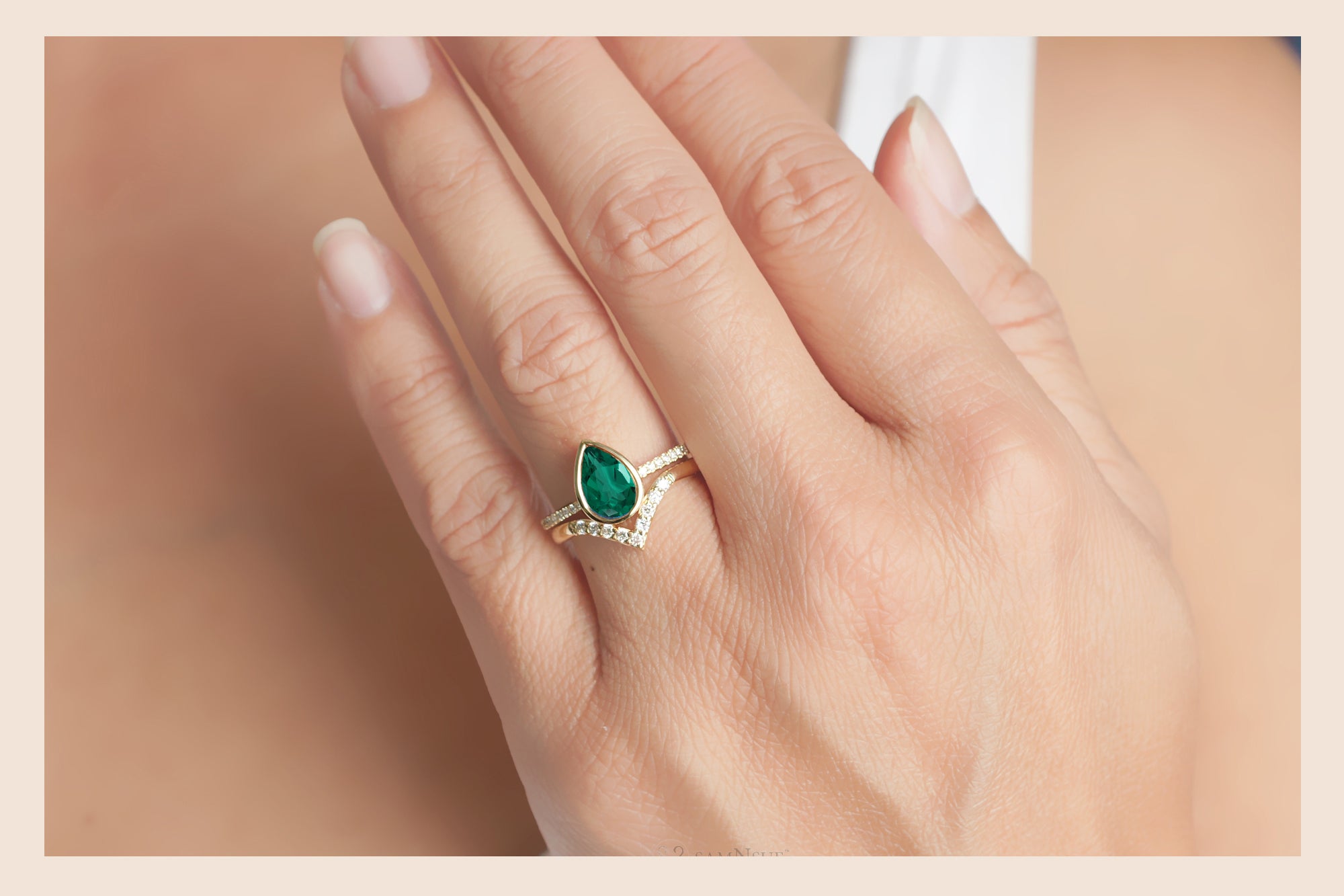 The Beverly Pear Emerald Ring