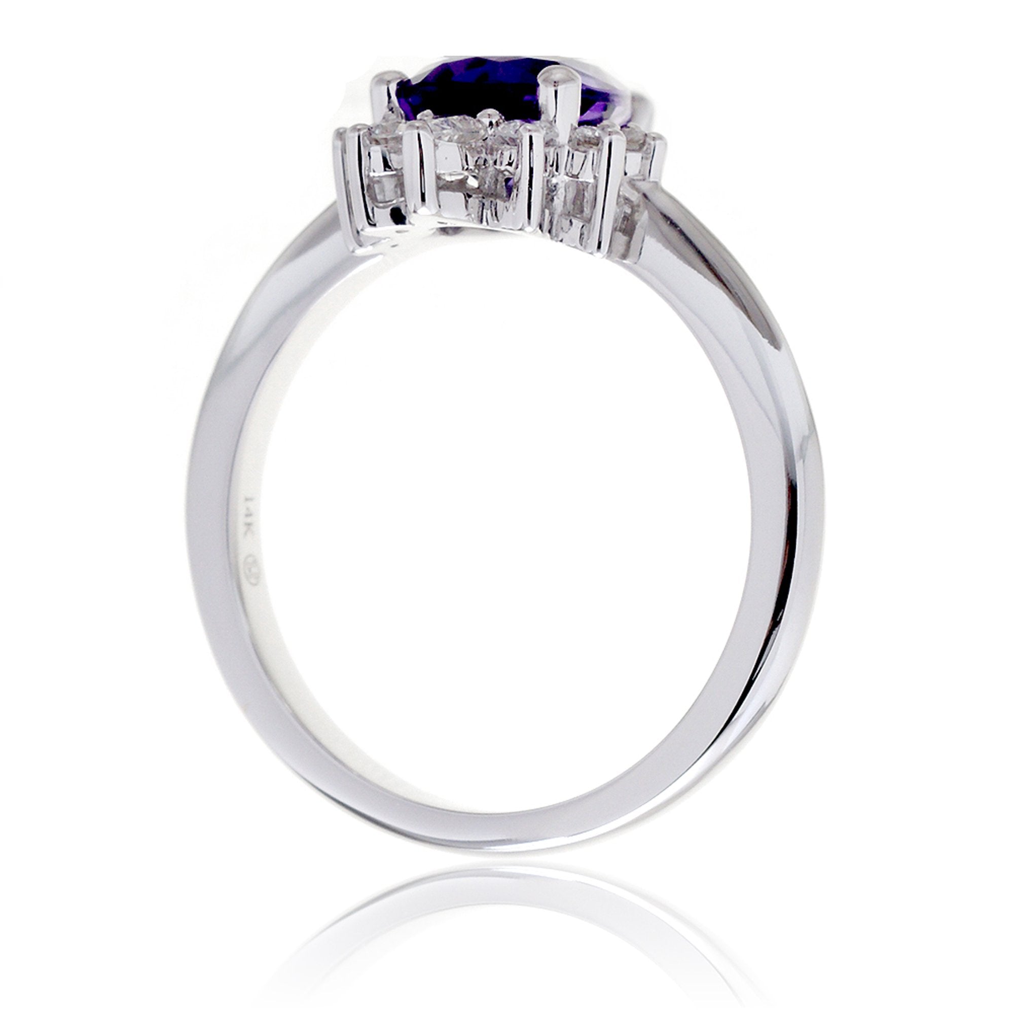 The Pacey Pear Purple Sapphire & Diamond Ring (Amethyst)