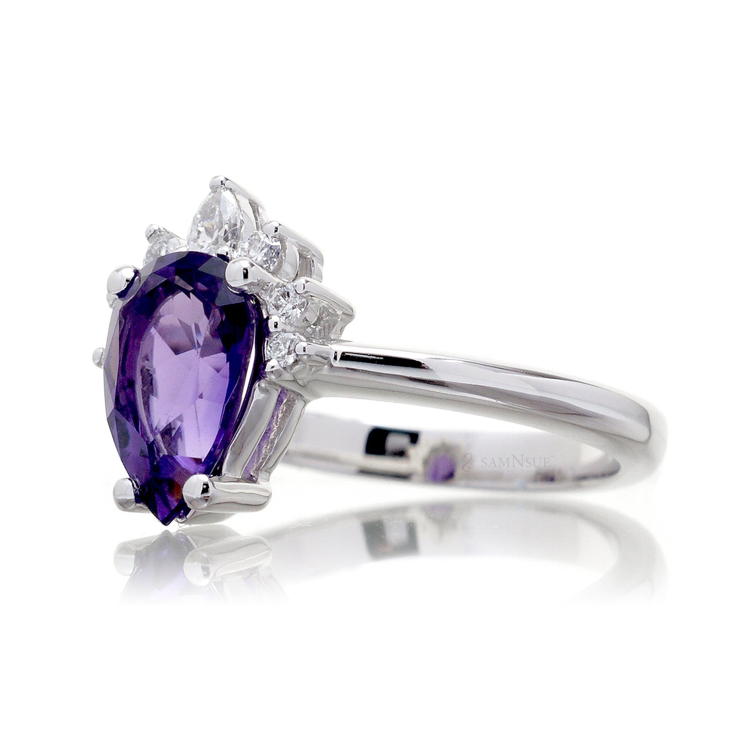 The Pacey Pear Purple Amethyst