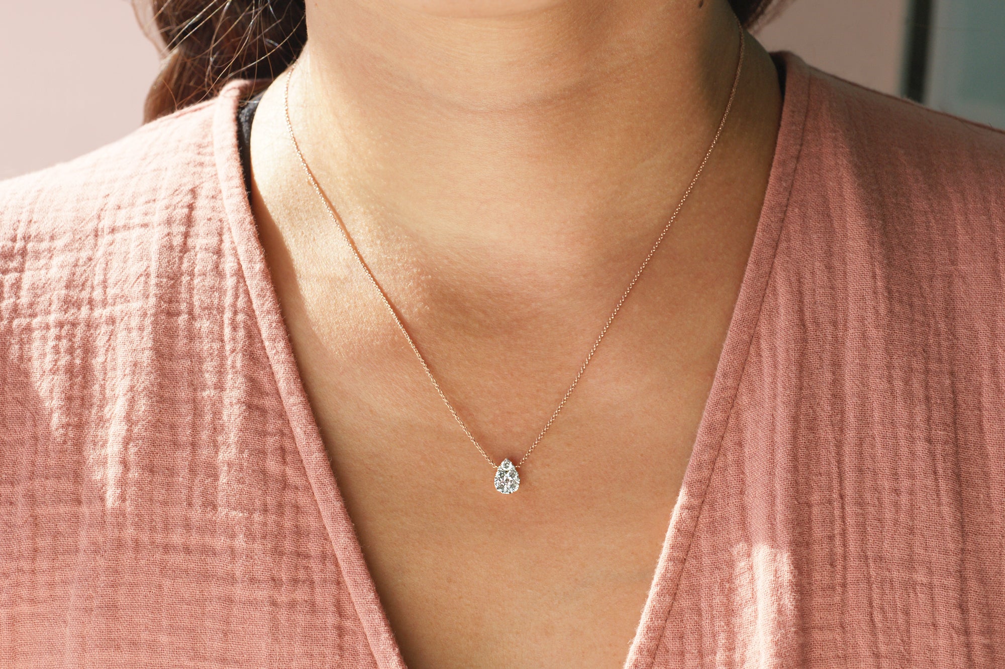 The Cluster Tear Drop Diamond Pendant