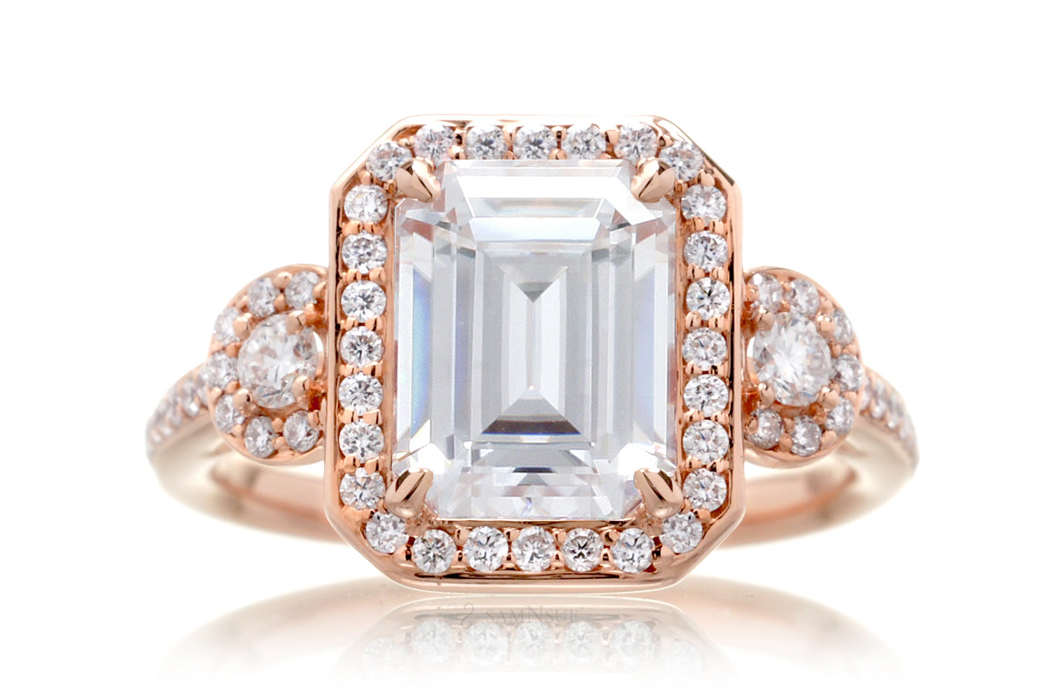 The Nancy Emerald Cut Moissanite Ring