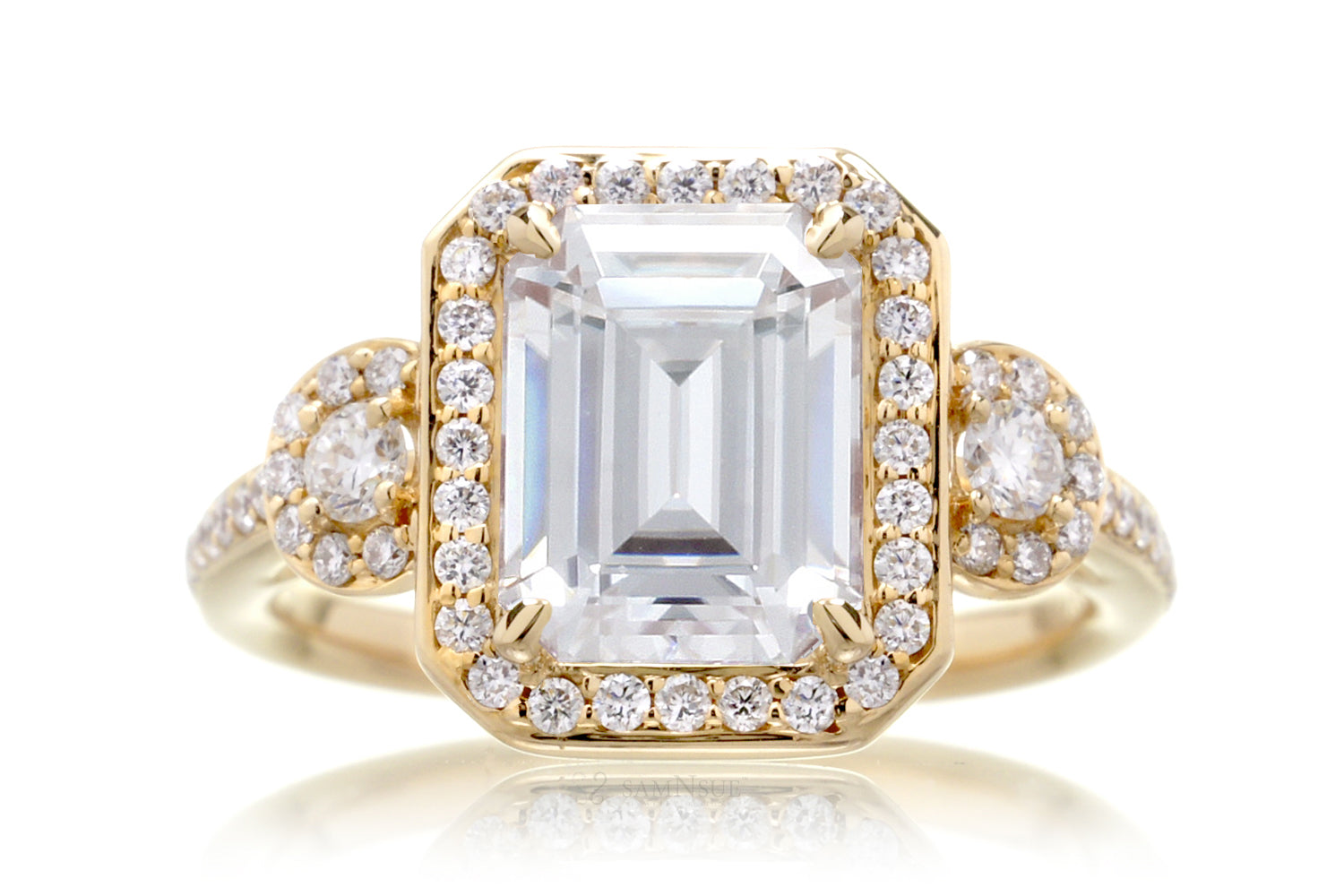 The Nancy Emerald Cut Moissanite Ring