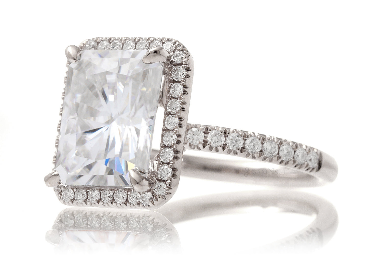 The Drenched Emerald Cut Moissanite