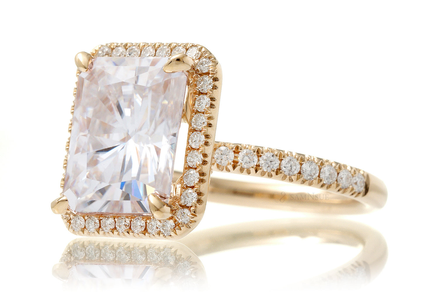 The Drenched Emerald Cut Moissanite